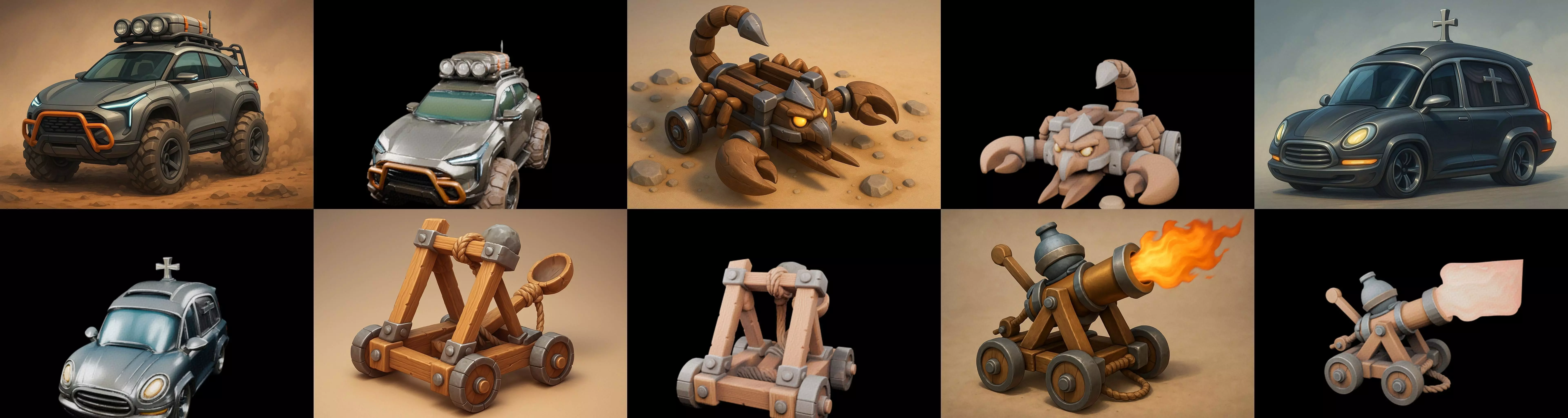 Siege Weapon bundle 10 pack 100 glb 3D model_2