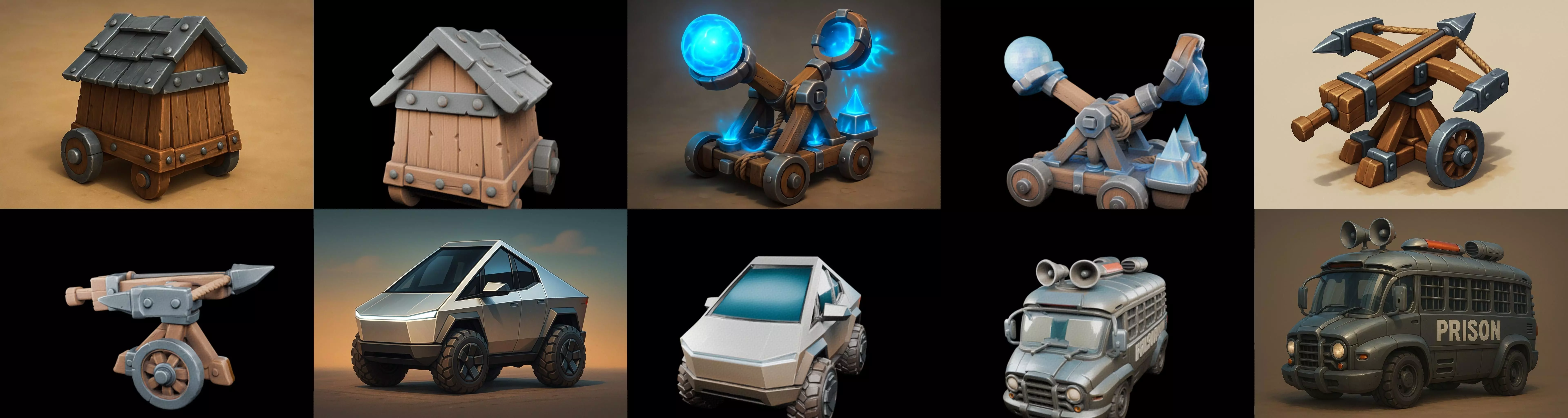 Siege Weapon bundle 10 pack 100 glb 3D model_0