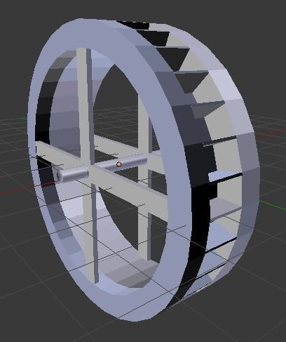 Realistic WaterWheel wooden wheel Low-poly 3D model_1