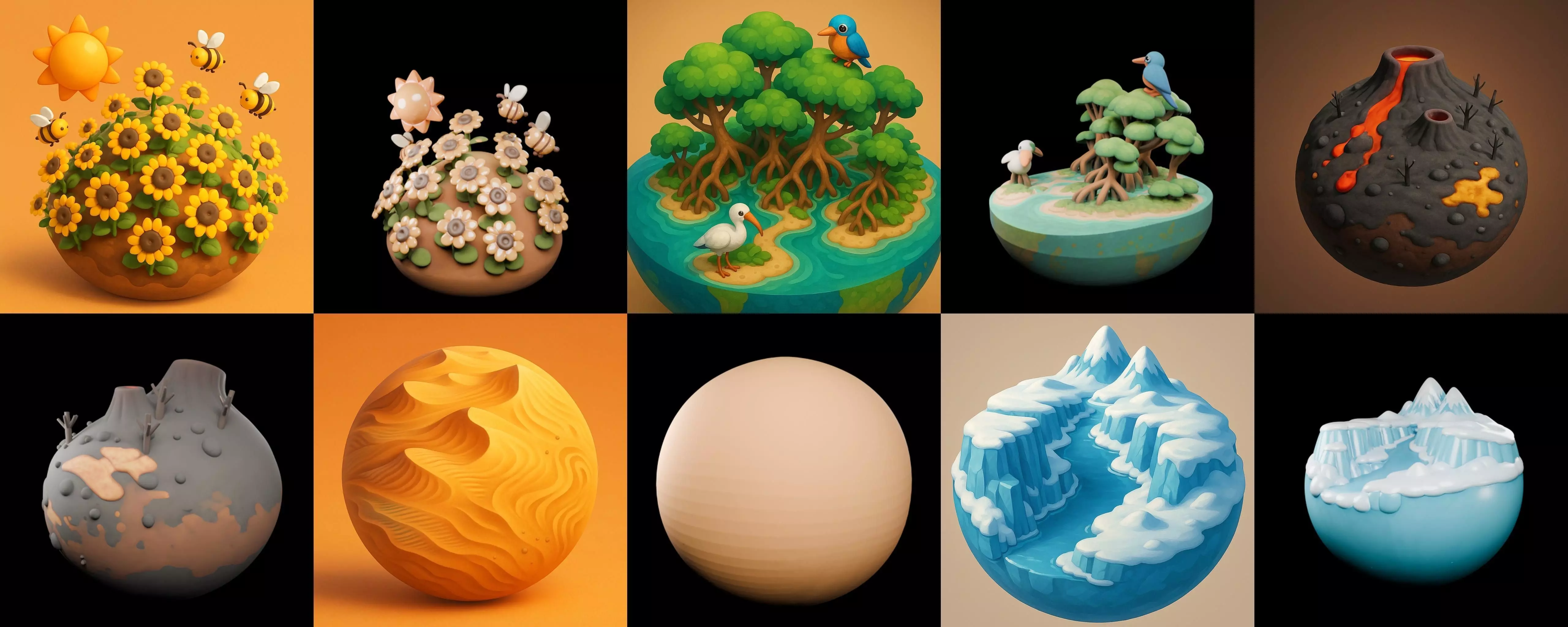 Second Earth bundle 6 pack 100 glb 3D model_8