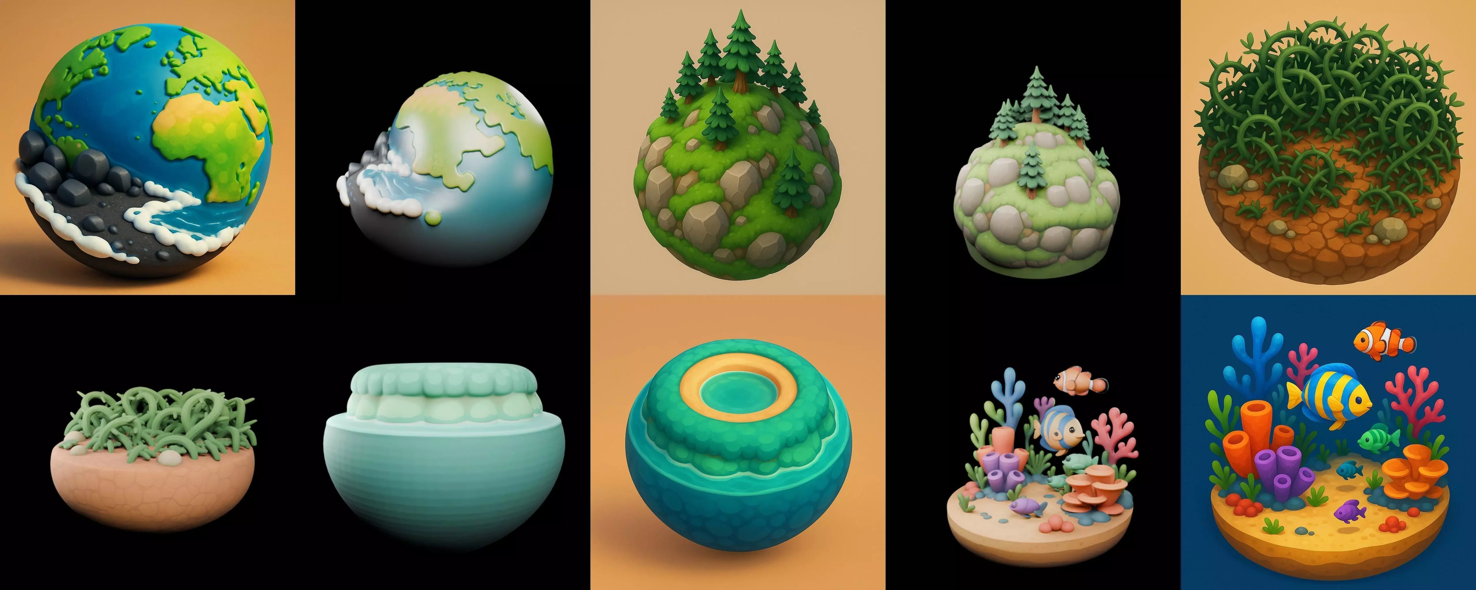 Second Earth bundle 6 pack 100 glb 3D model_1