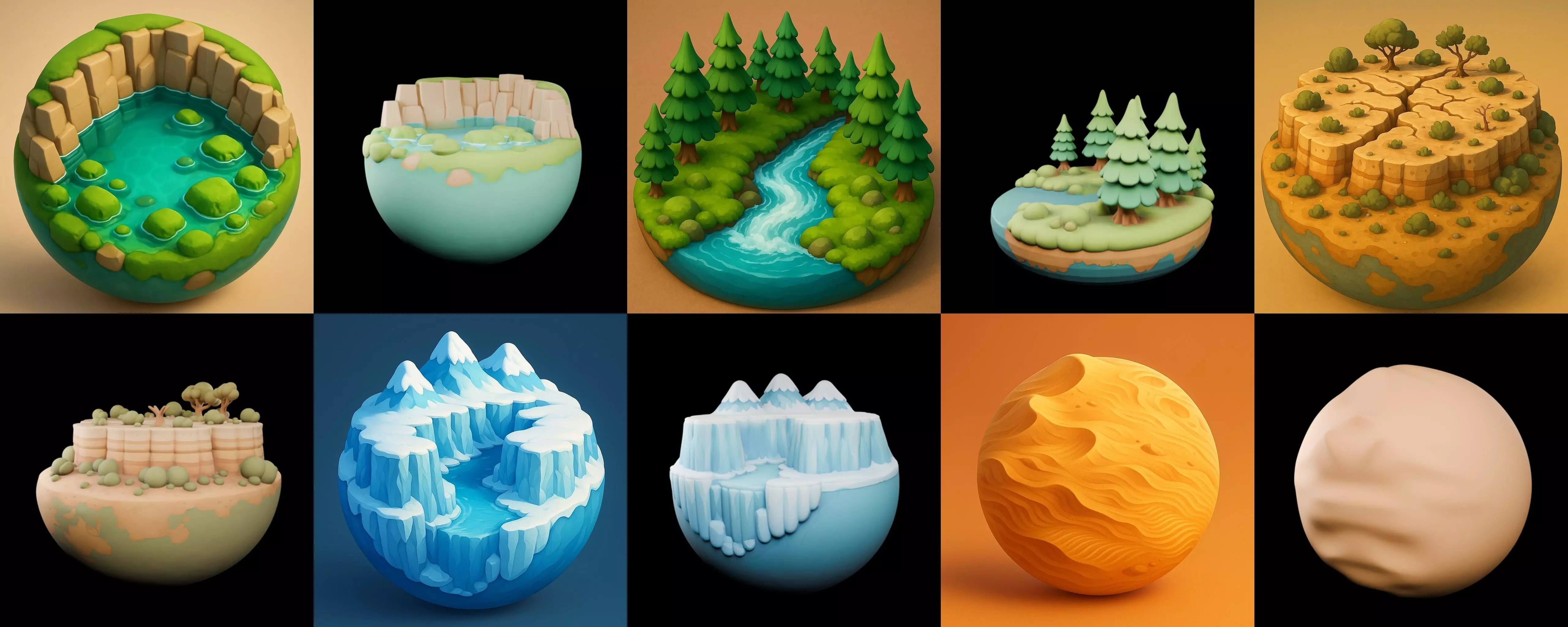 Second Earth bundle 6 pack 100 glb 3D model_0