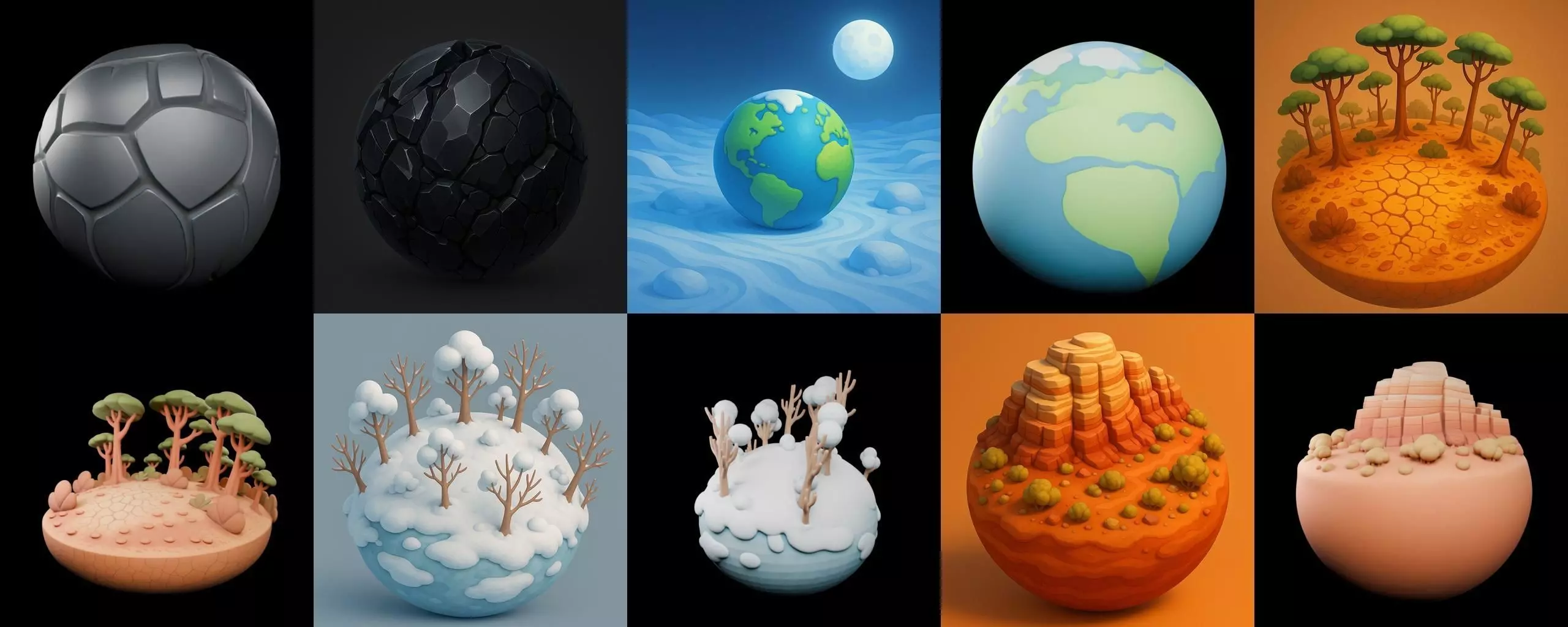 Second Earth bundle 6 pack 100 glb 3D model_11