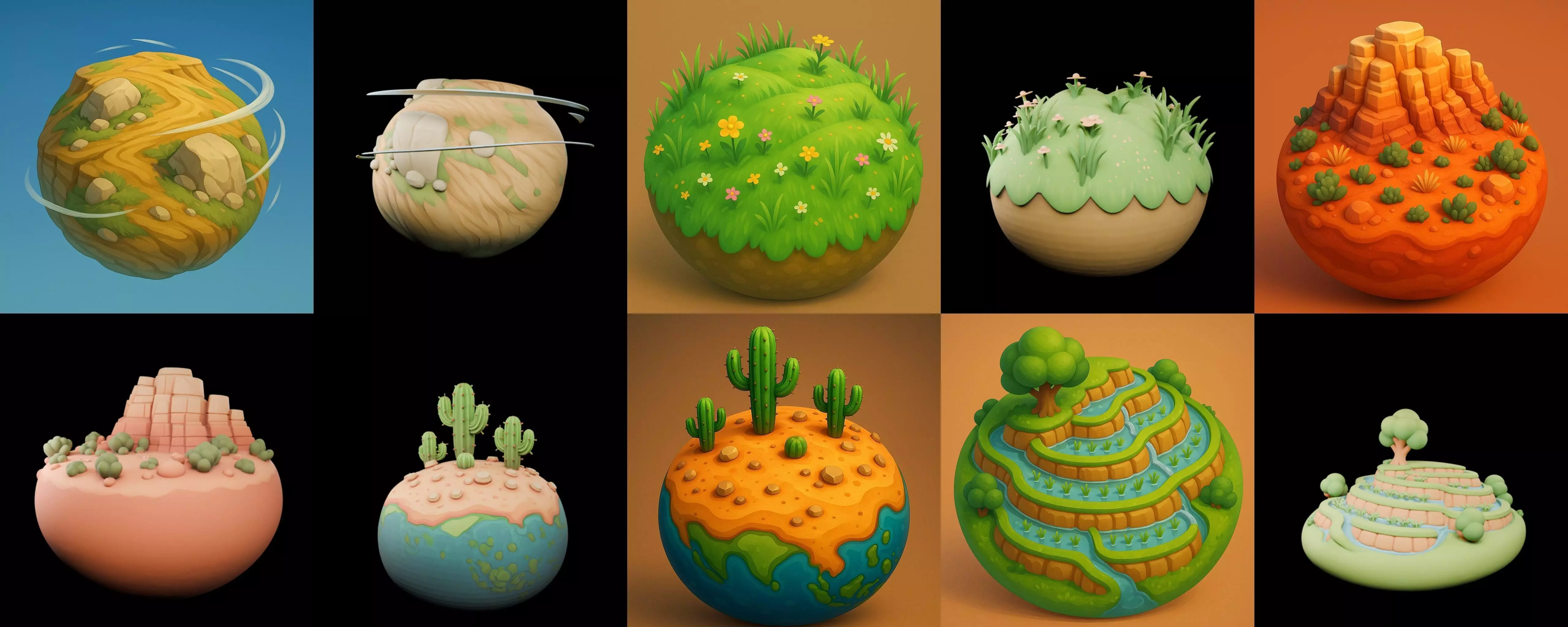 Second Earth bundle 6 pack 100 glb 3D model_7