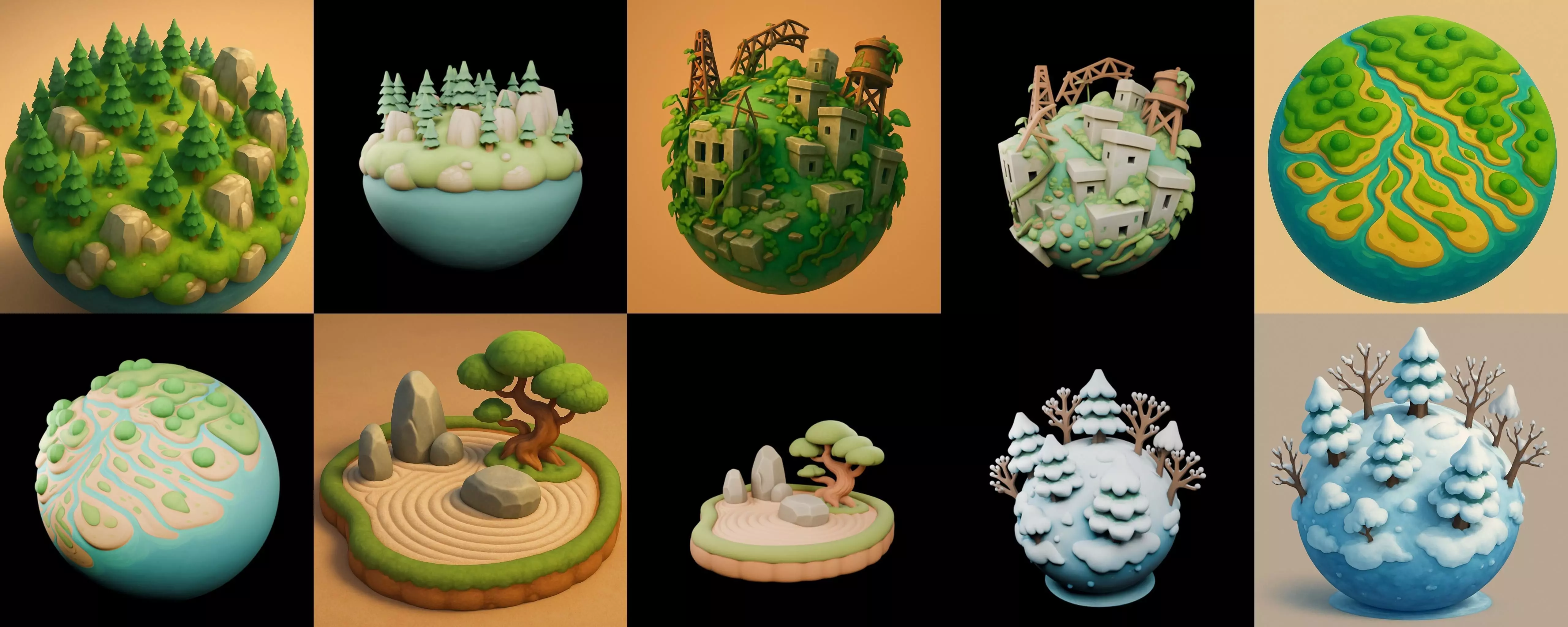 Second Earth bundle 6 pack 100 glb 3D model_17