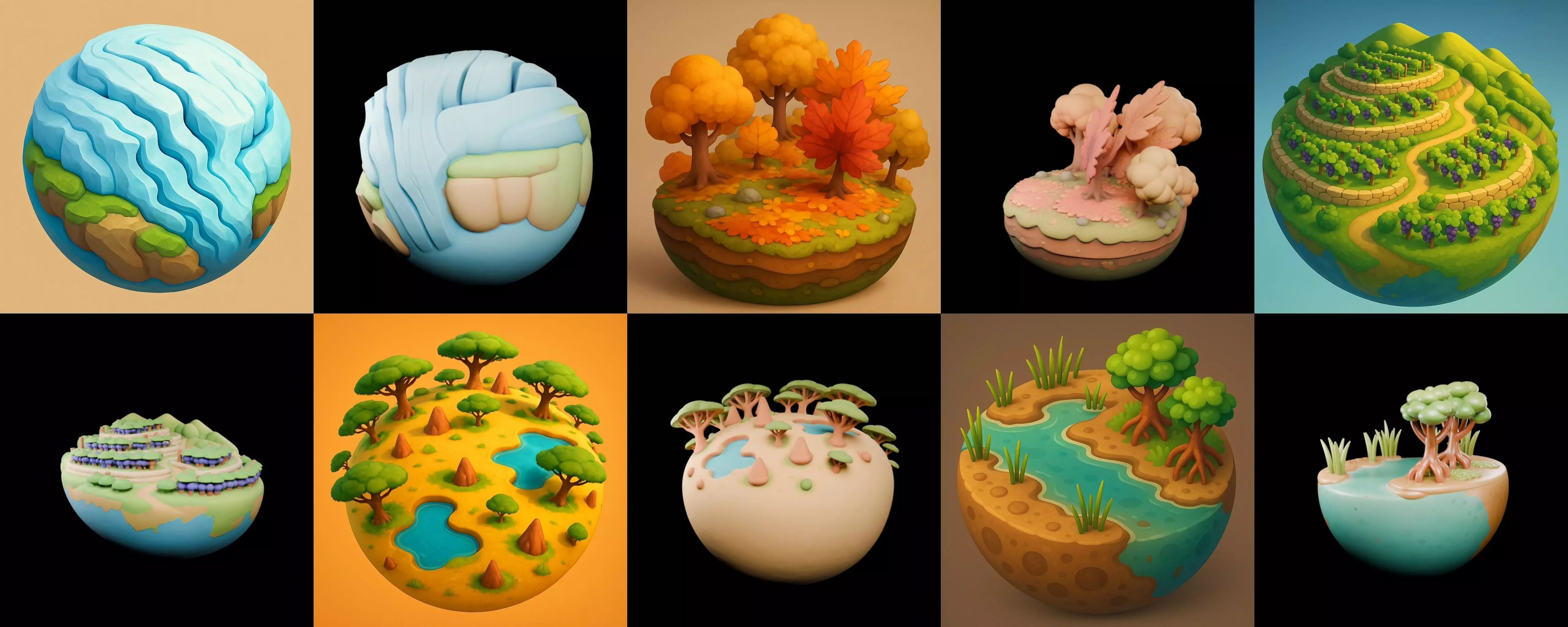 Second Earth bundle 6 pack 100 glb 3D model_4