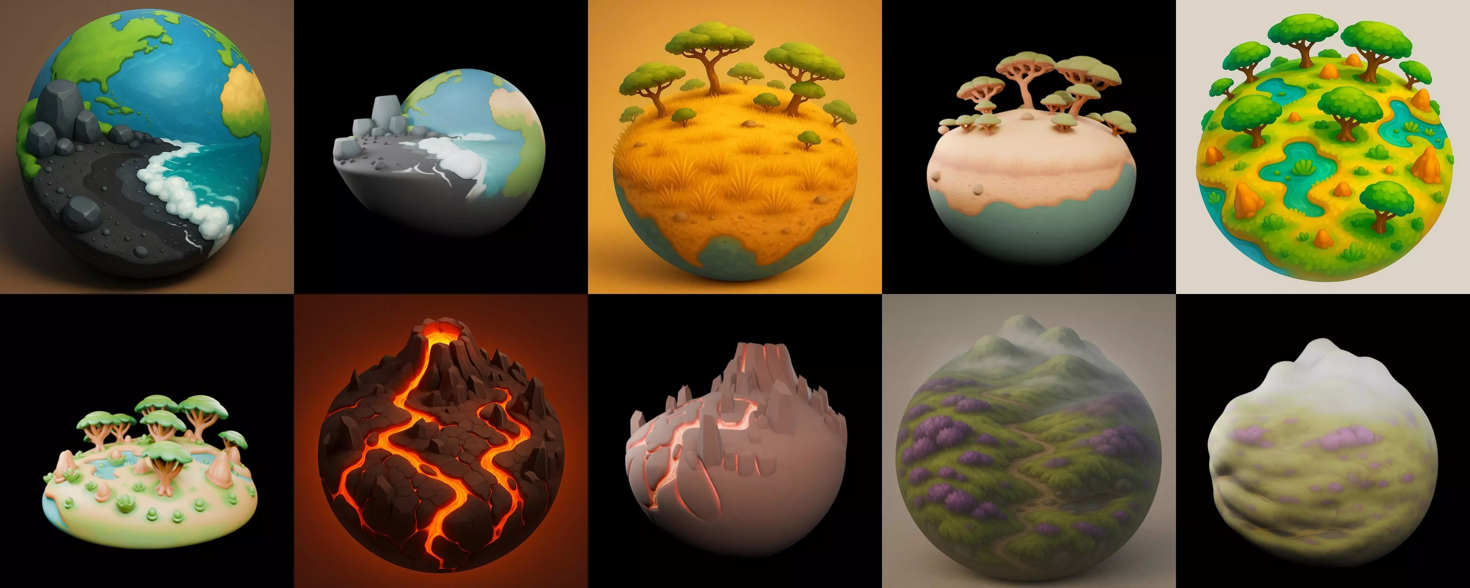Second Earth bundle 6 pack 100 glb 3D model_9