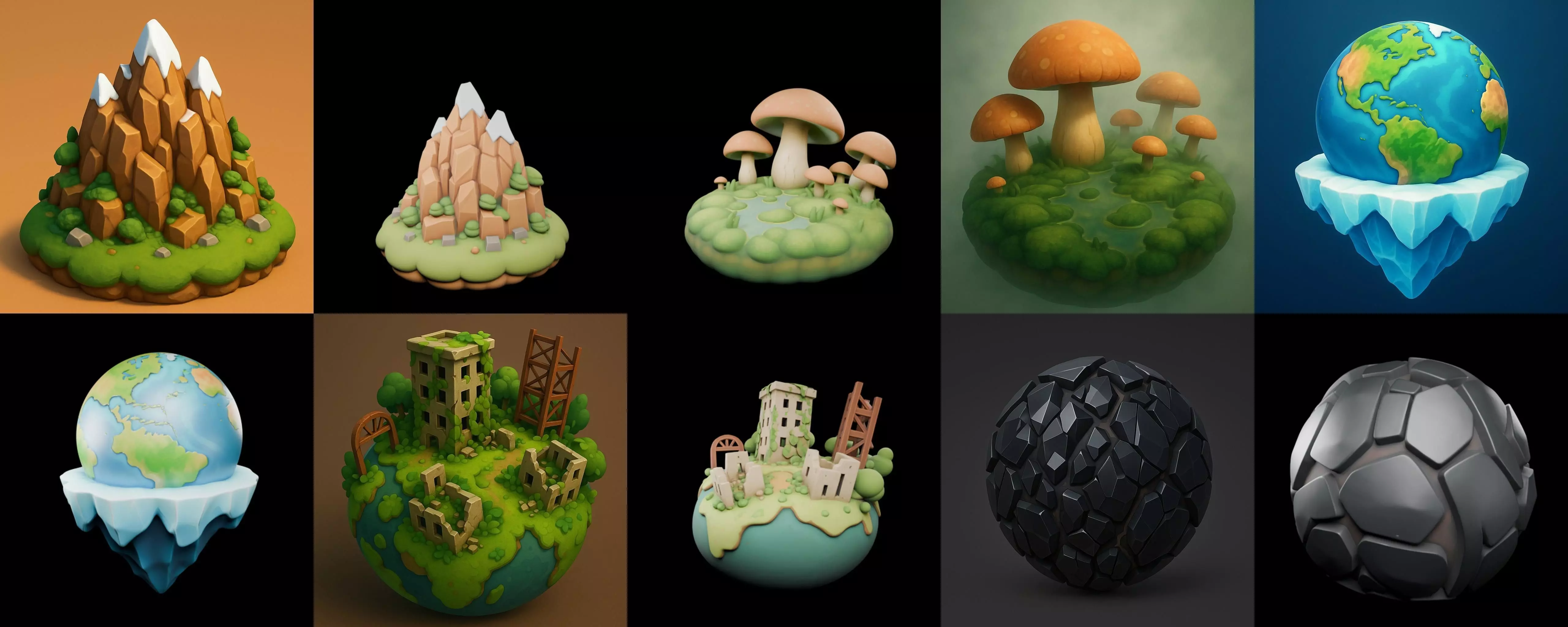 Second Earth bundle 6 pack 100 glb 3D model_5
