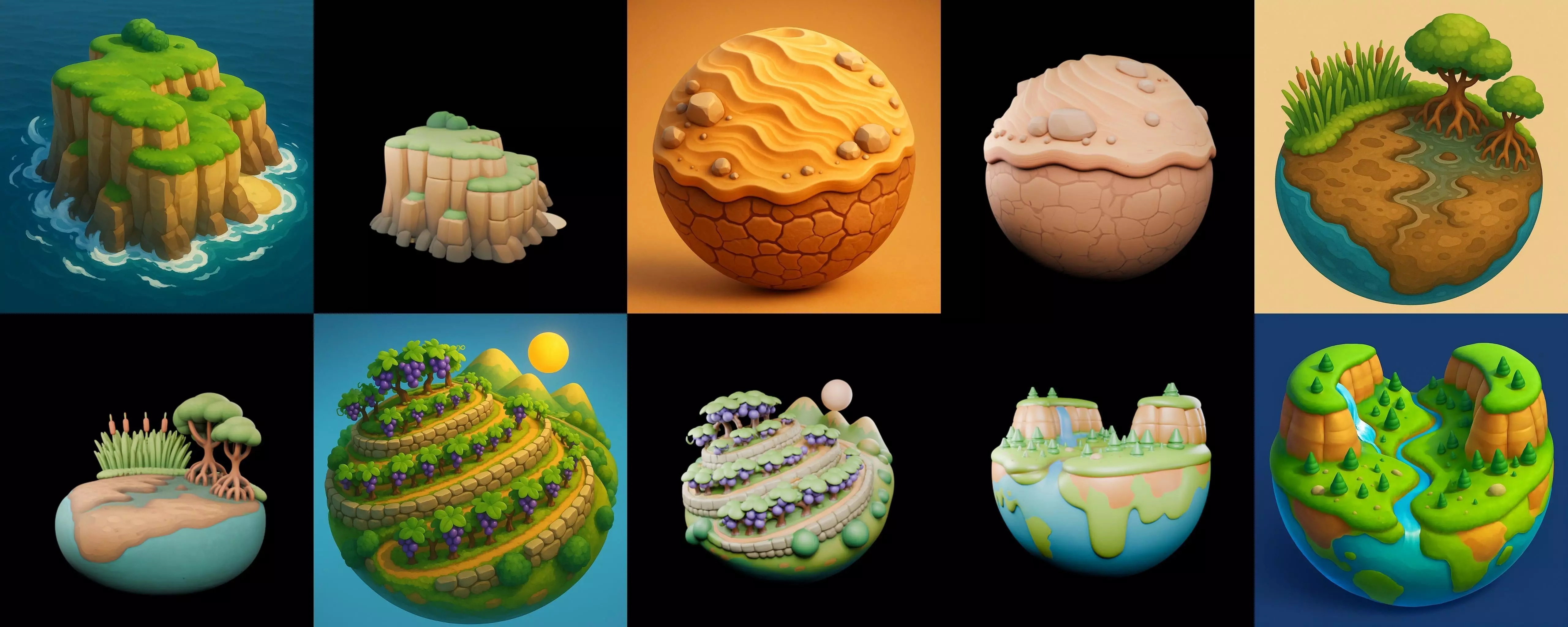 Second Earth bundle 6 pack 100 glb 3D model_6