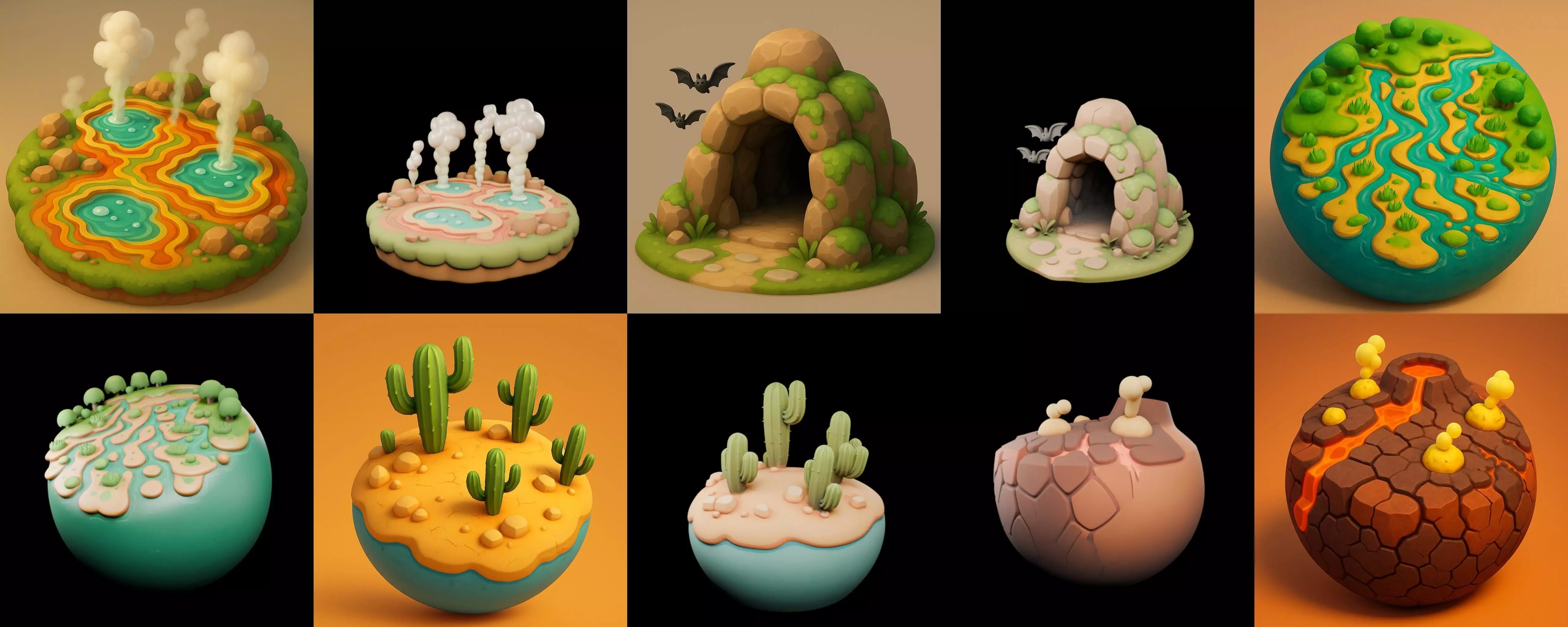 Second Earth bundle 5 pack 100 glb 3D model_3