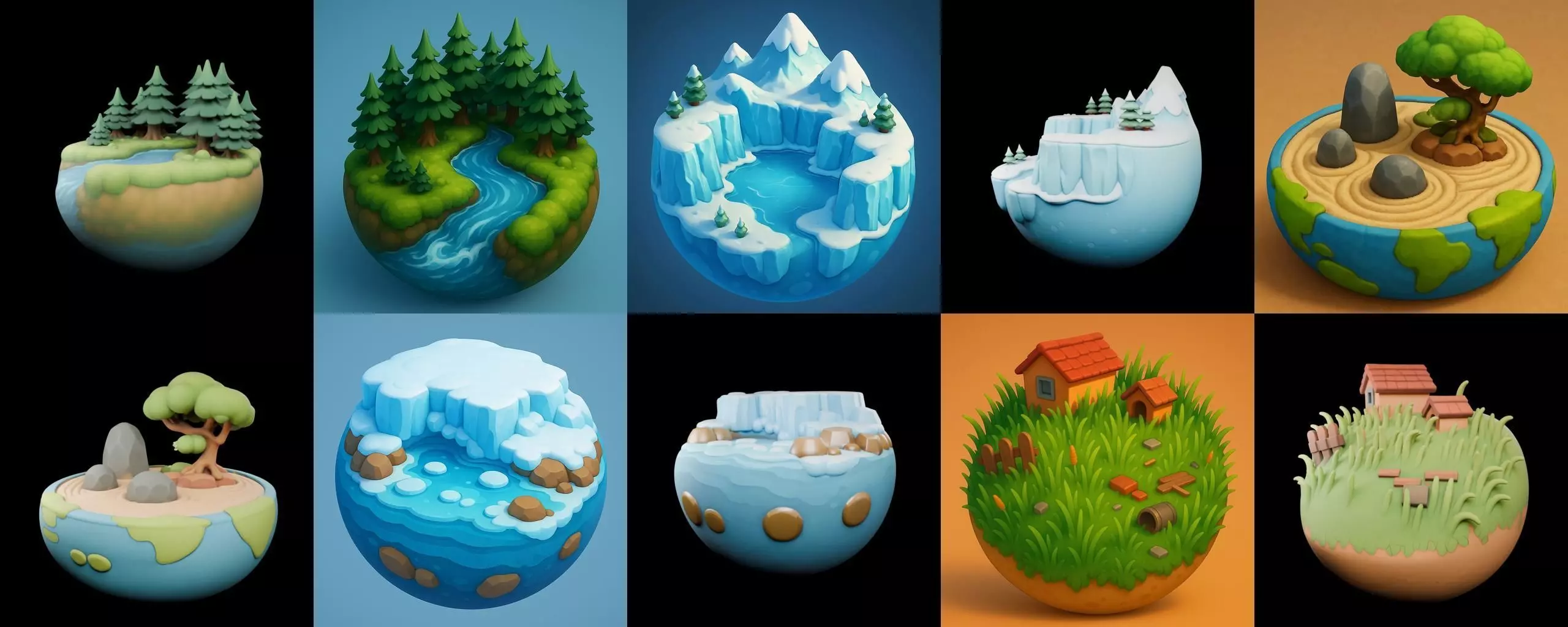 Second Earth bundle 5 pack 100 glb 3D model_19