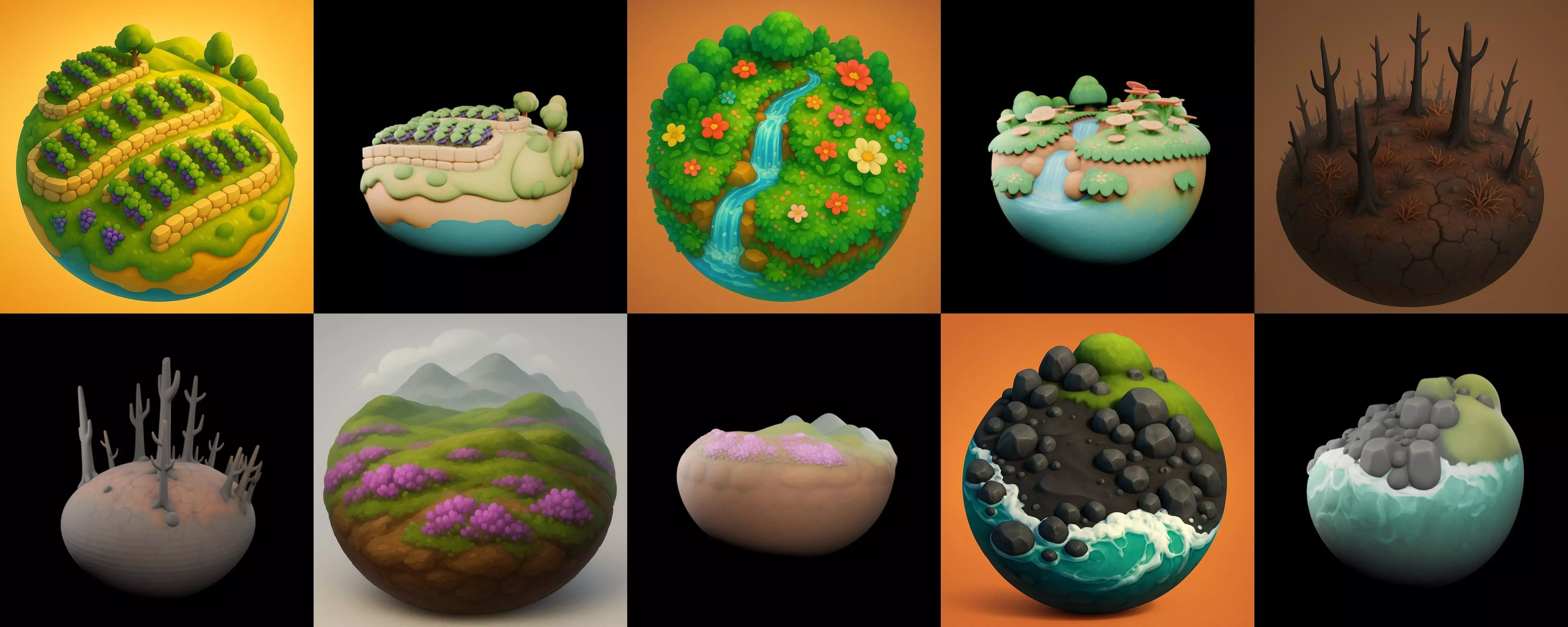 Second Earth bundle 5 pack 100 glb 3D model_9