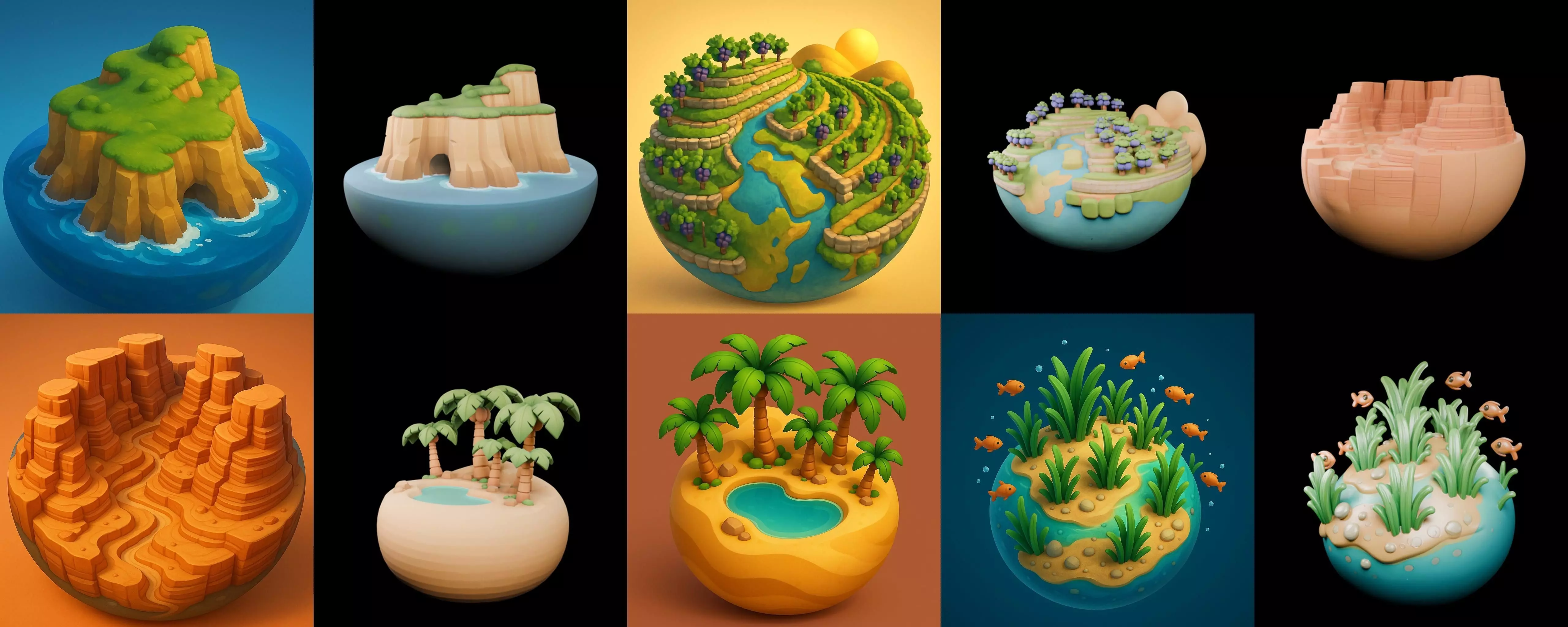 Second Earth bundle 5 pack 100 glb 3D model_5