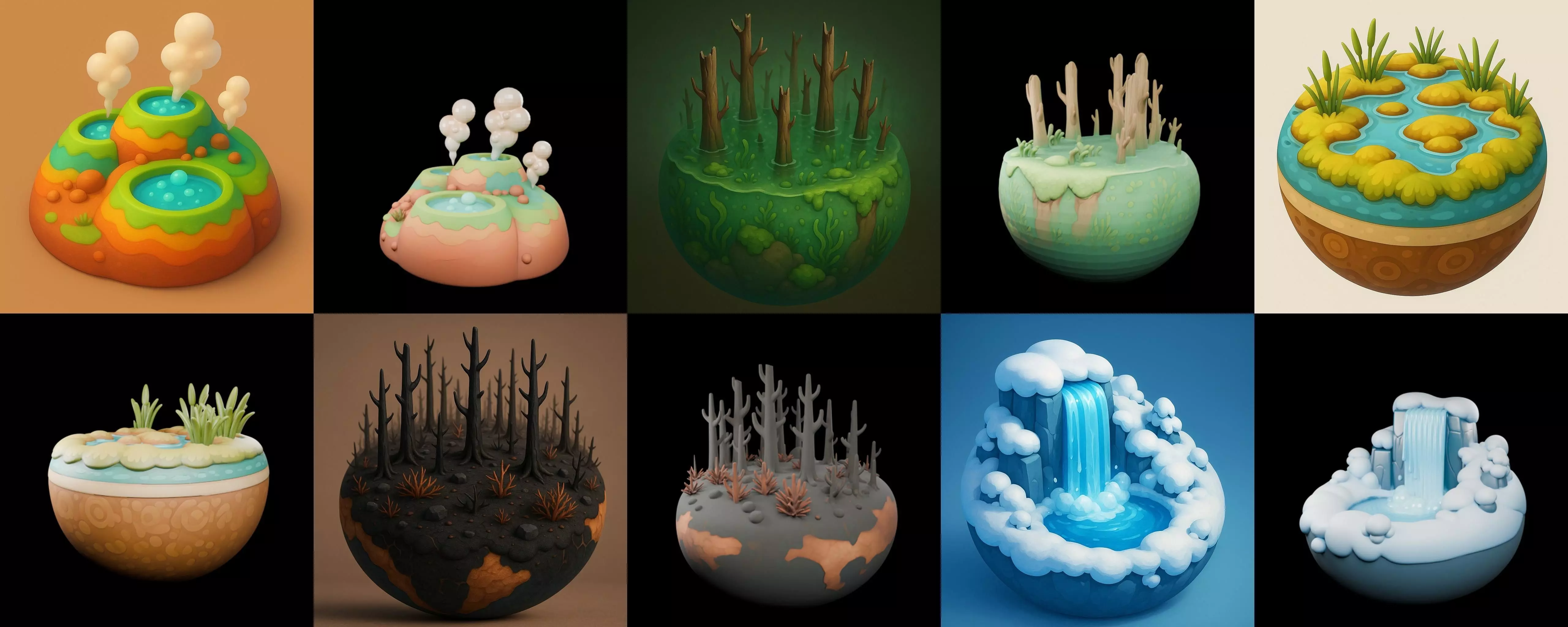 Second Earth bundle 5 pack 100 glb 3D model_15