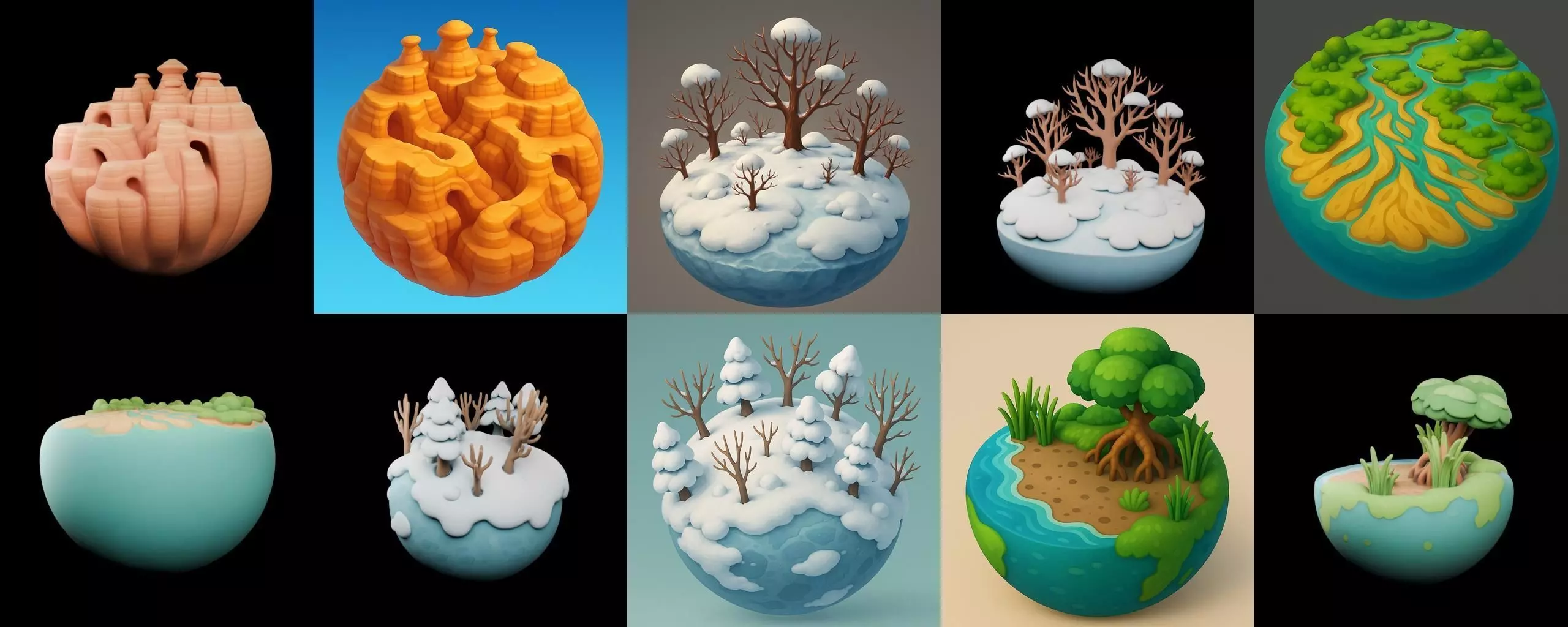 Second Earth bundle 5 pack 100 glb 3D model_2