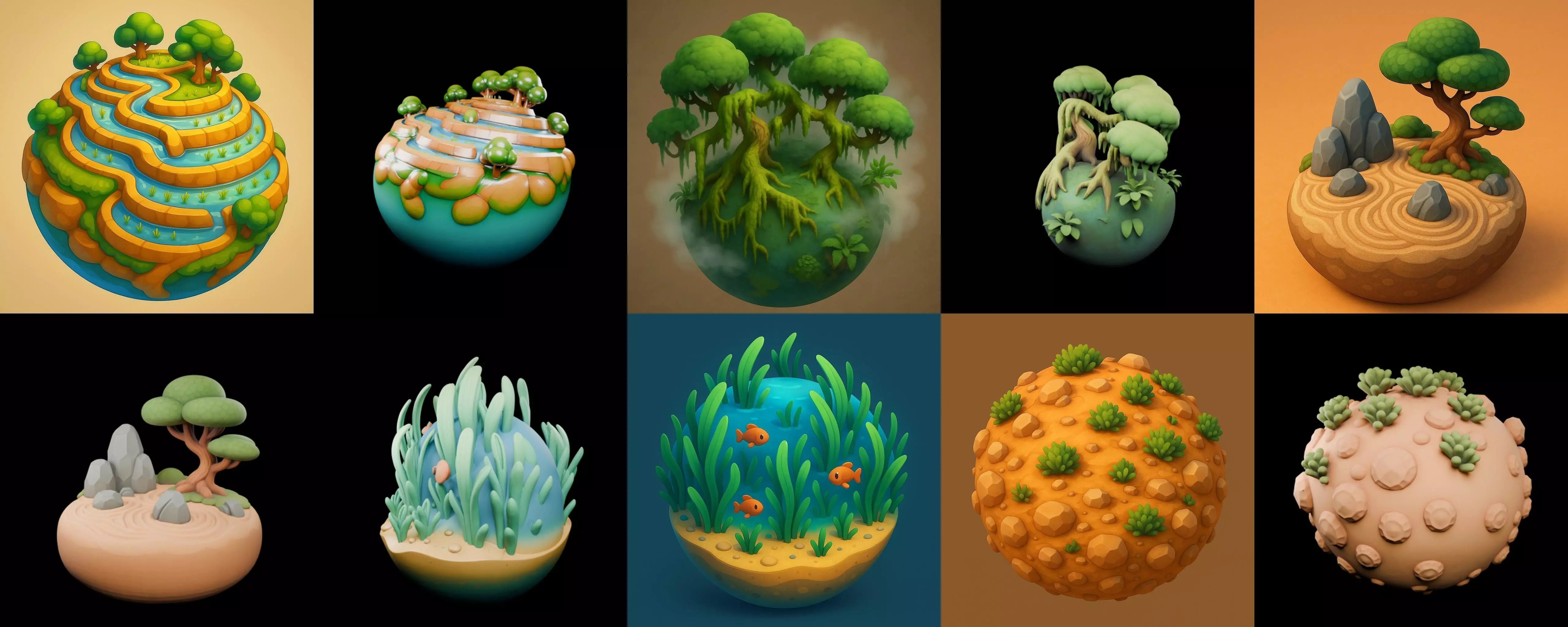Second Earth bundle 5 pack 100 glb 3D model_4