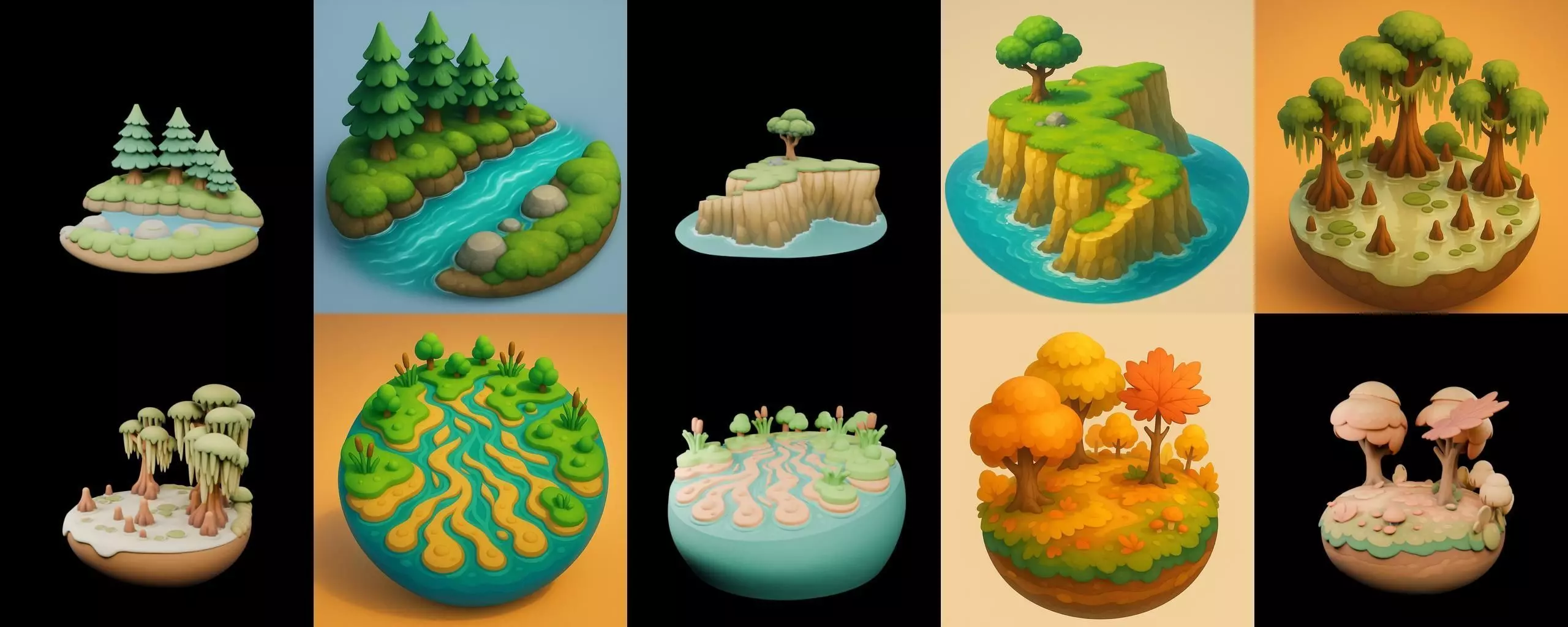 Second Earth bundle 5 pack 100 glb 3D model_12