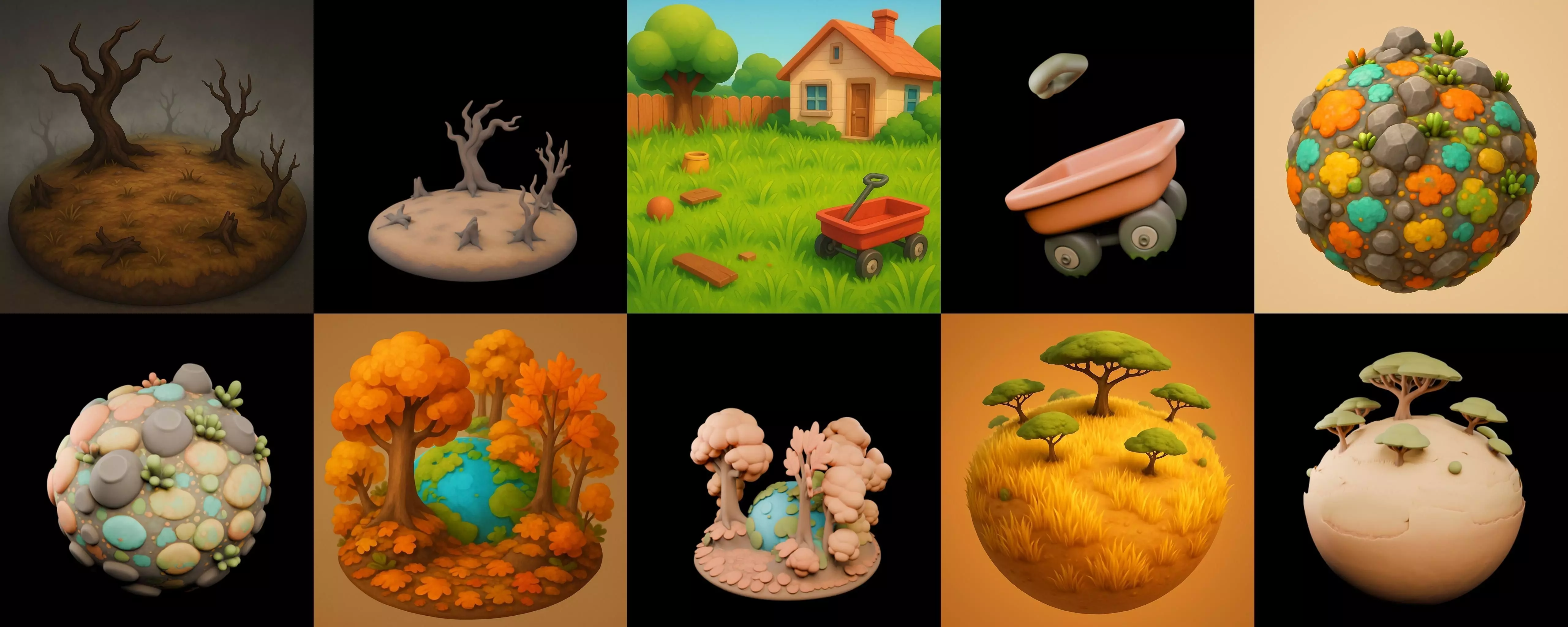 Second Earth bundle 5 pack 100 glb 3D model_1
