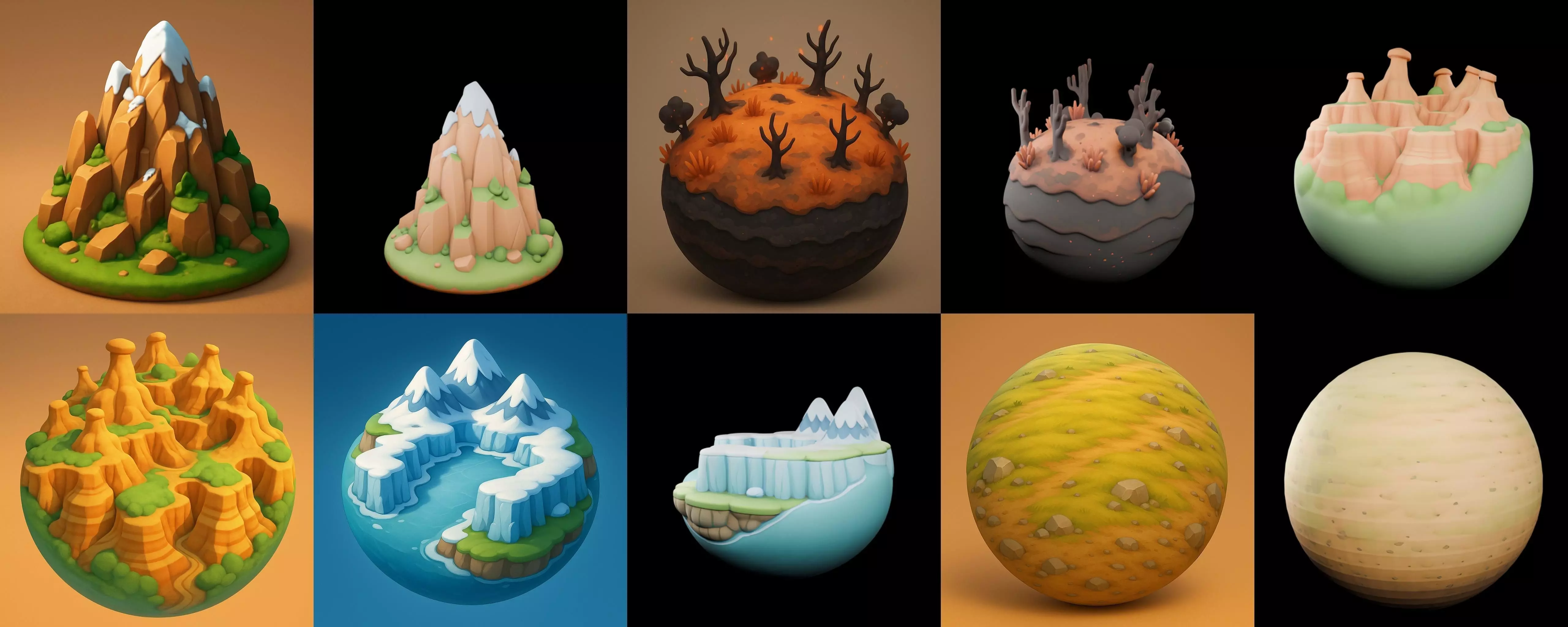 Second Earth bundle 5 pack 100 glb 3D model_13