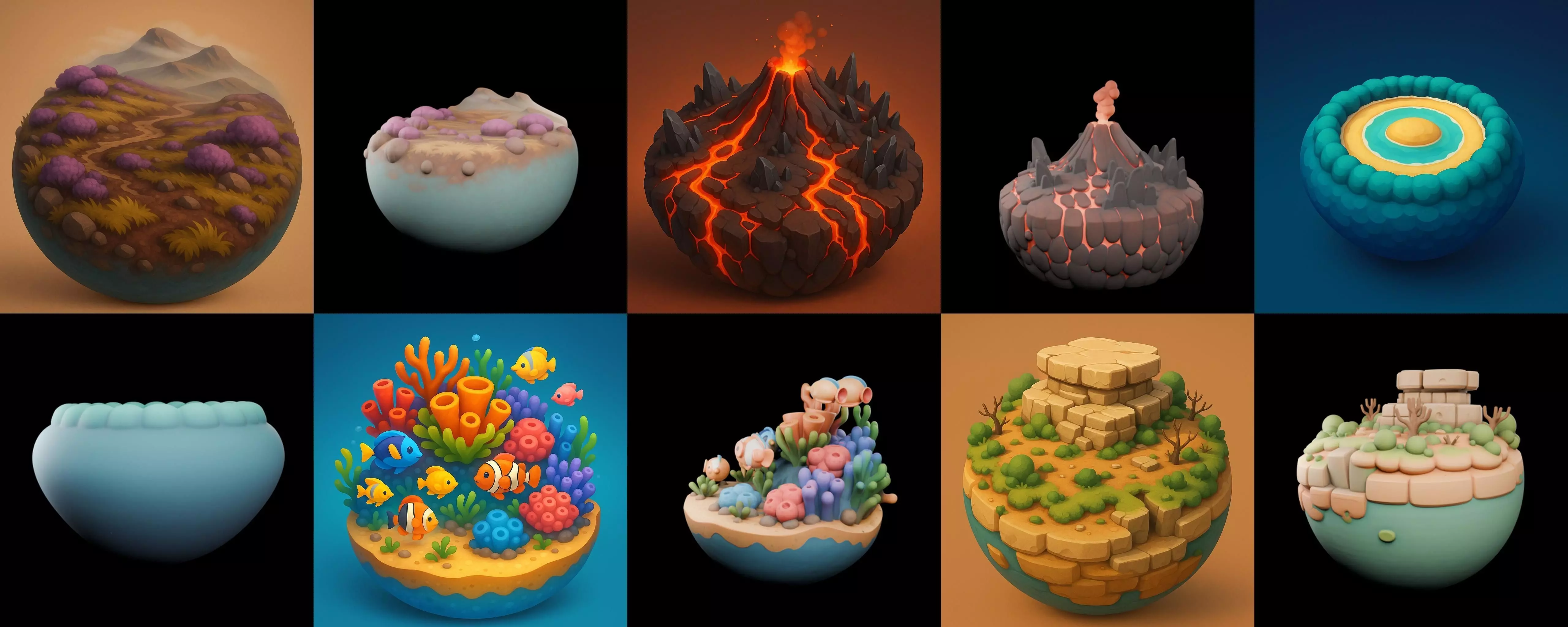 Second Earth bundle 5 pack 100 glb 3D model_7