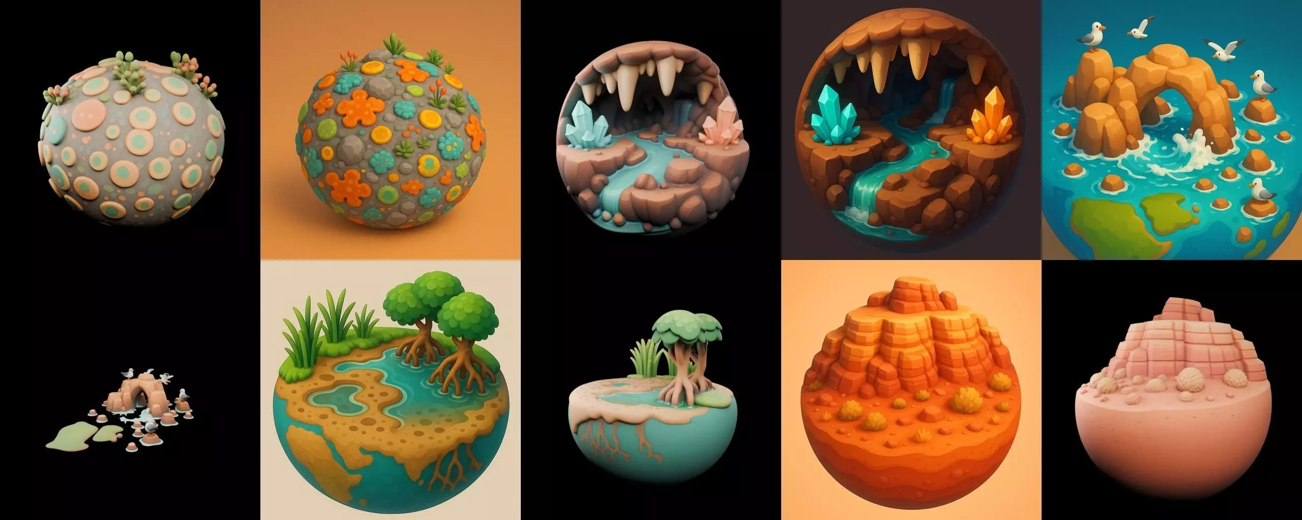 Second Earth bundle 5 pack 100 glb 3D model_16
