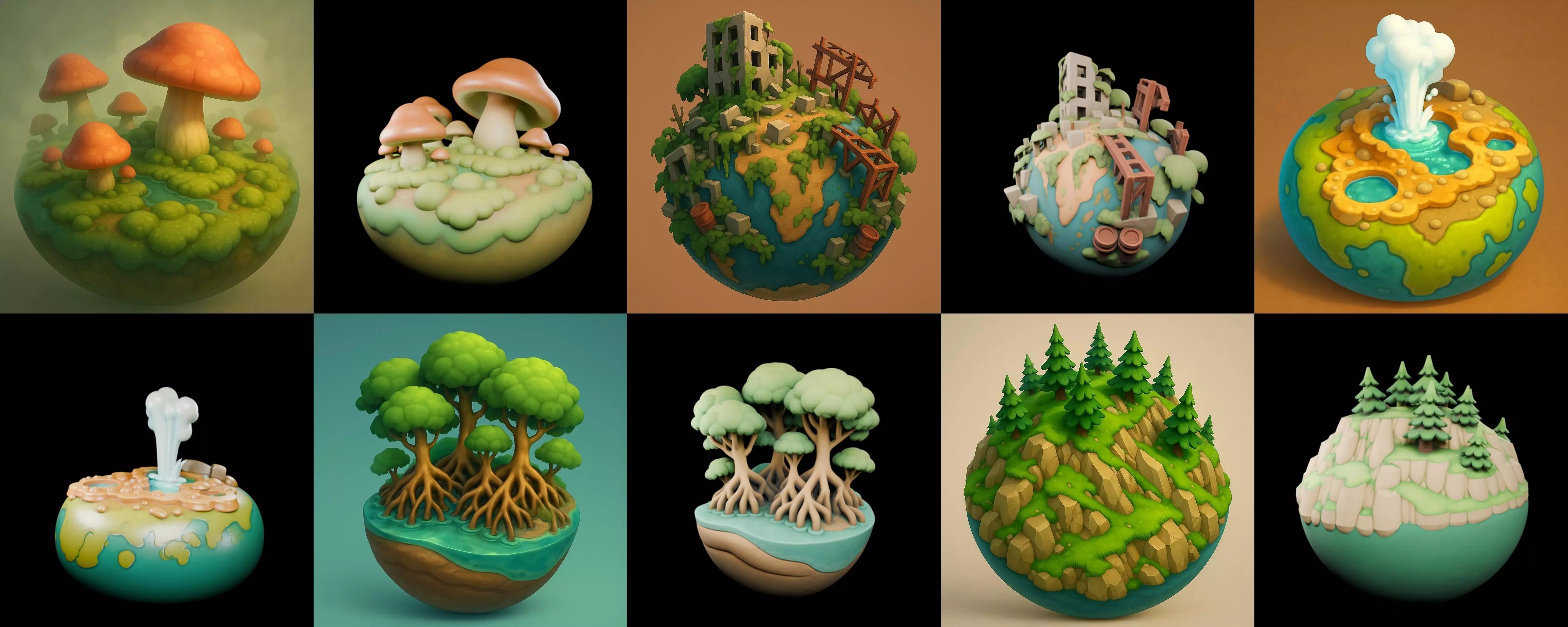 Second Earth bundle 5 pack 100 glb 3D model_14