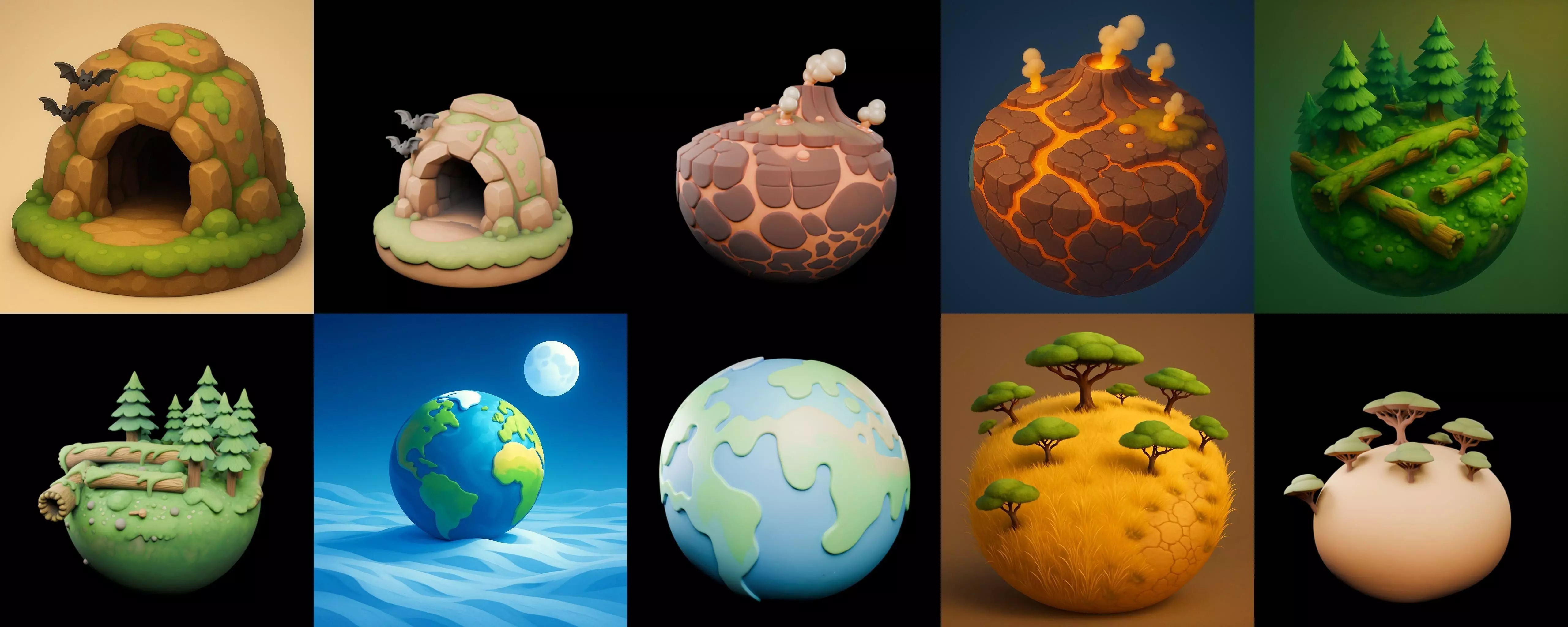 Second Earth bundle 5 pack 100 glb 3D model_8
