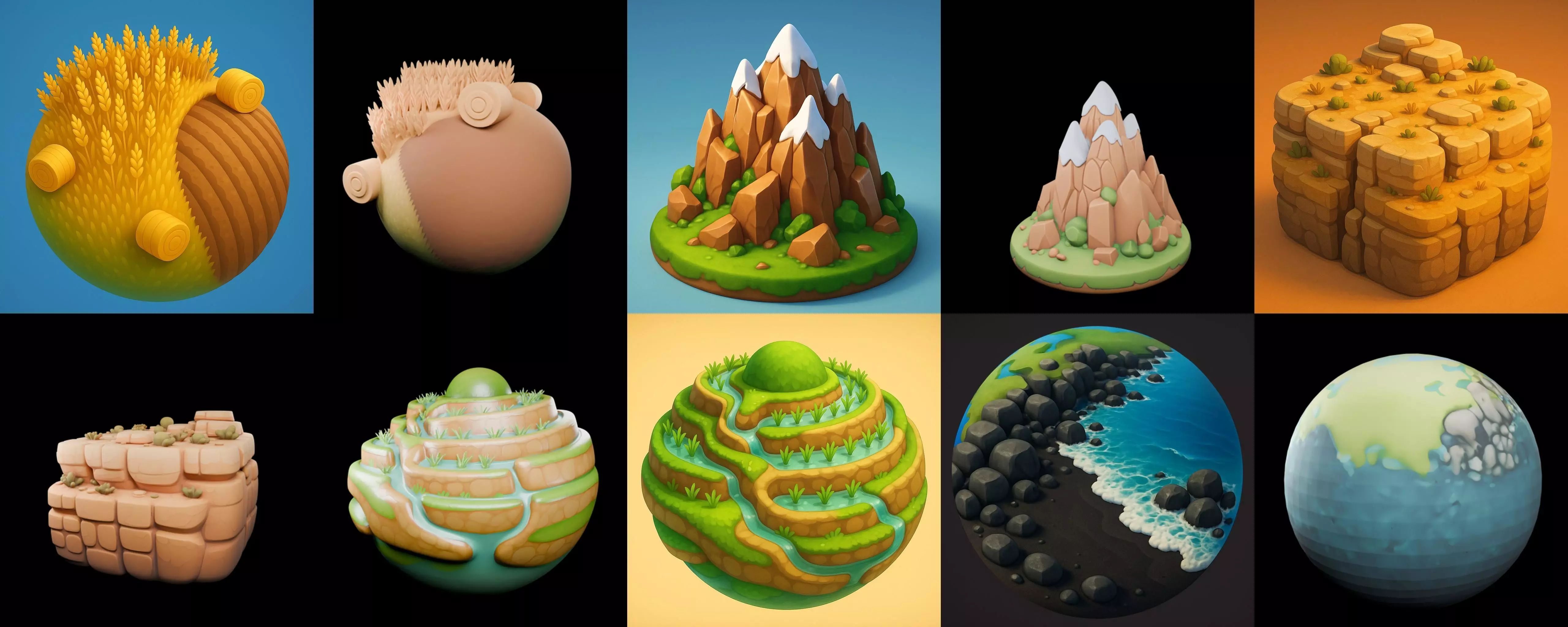 Second Earth bundle 5 pack 100 glb 3D model_18
