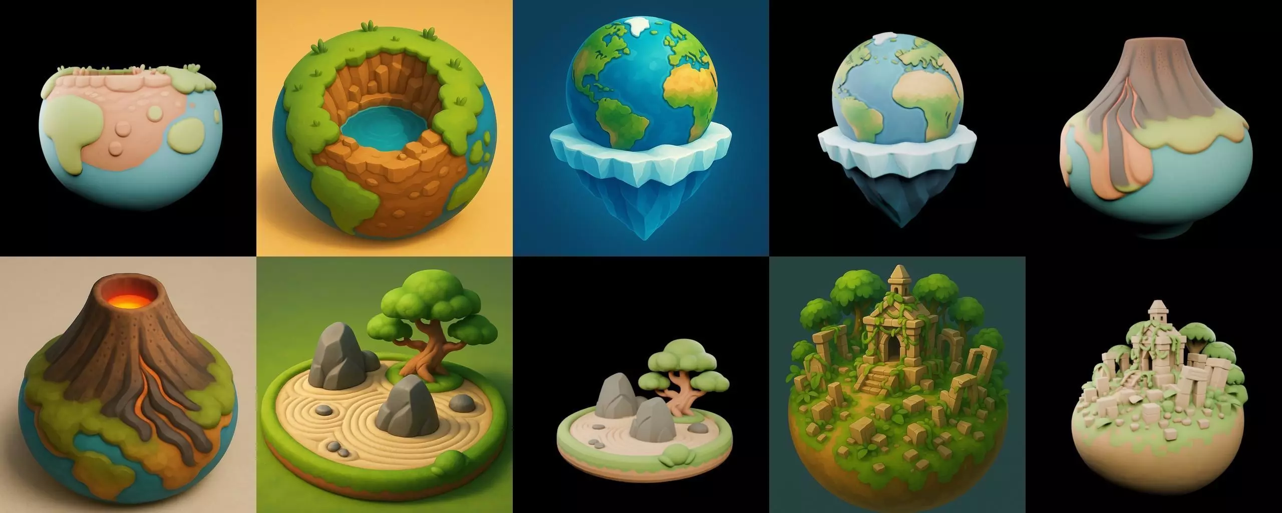 Second Earth bundle 4 pack 100 glb 3D model_11