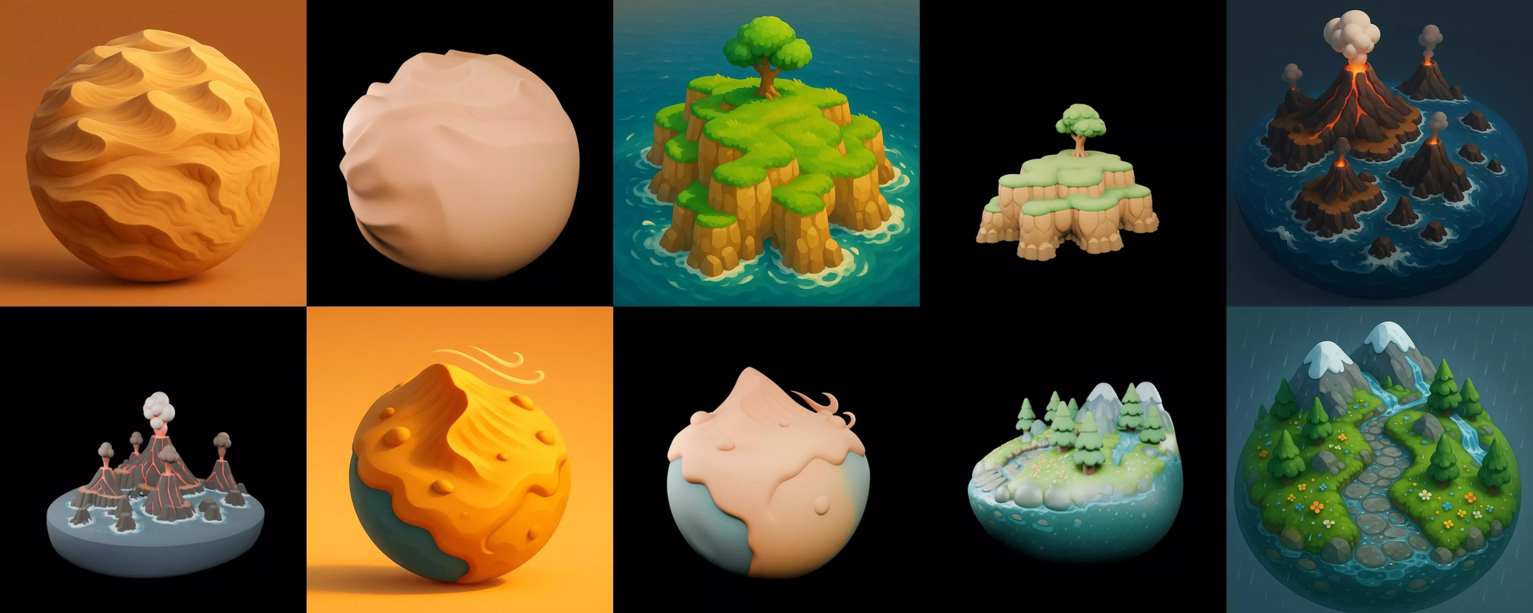 Second Earth bundle 4 pack 100 glb 3D model_0