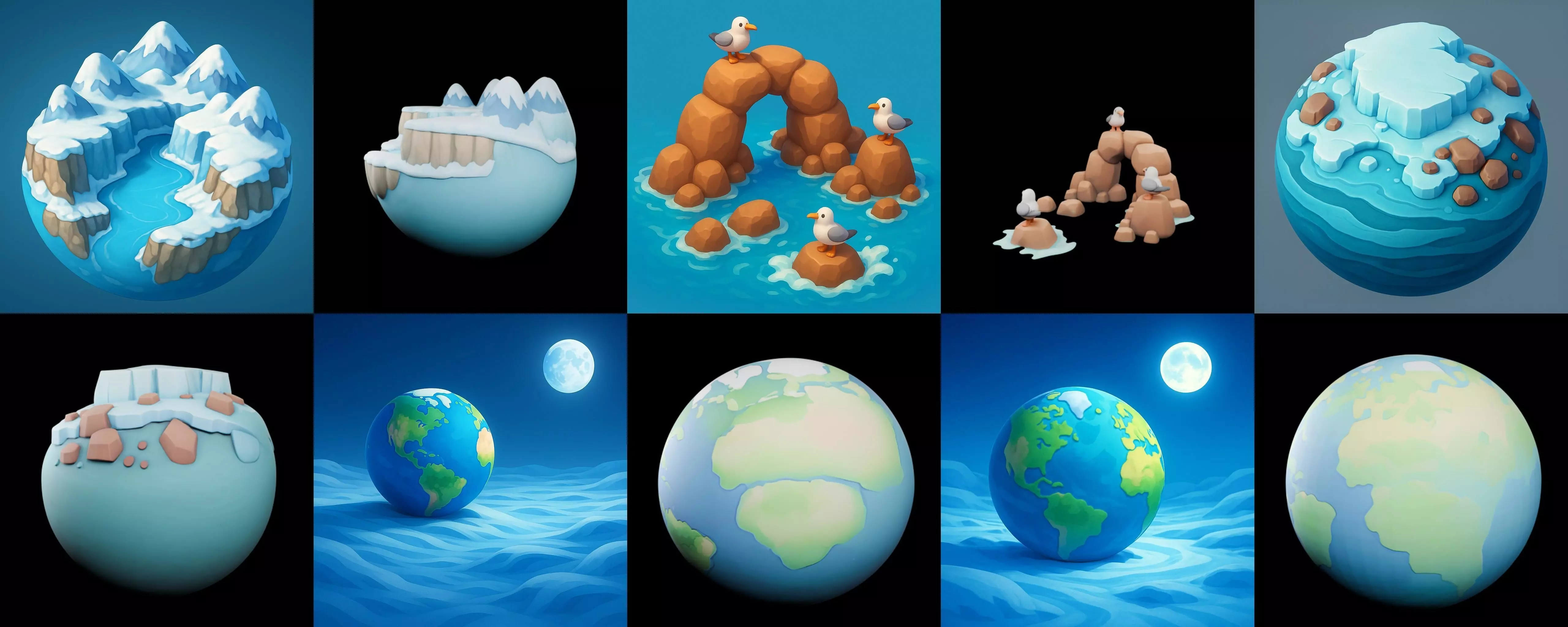 Second Earth bundle 4 pack 100 glb 3D model_6