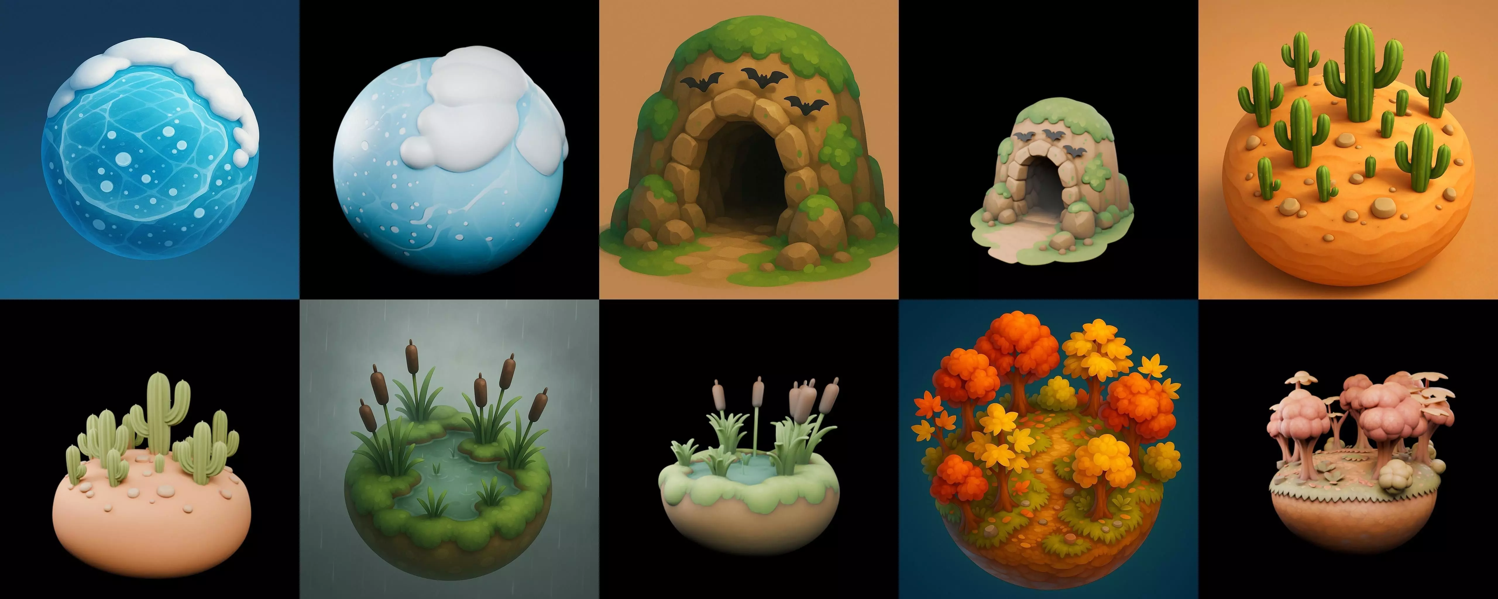 Second Earth bundle 4 pack 100 glb 3D model_16