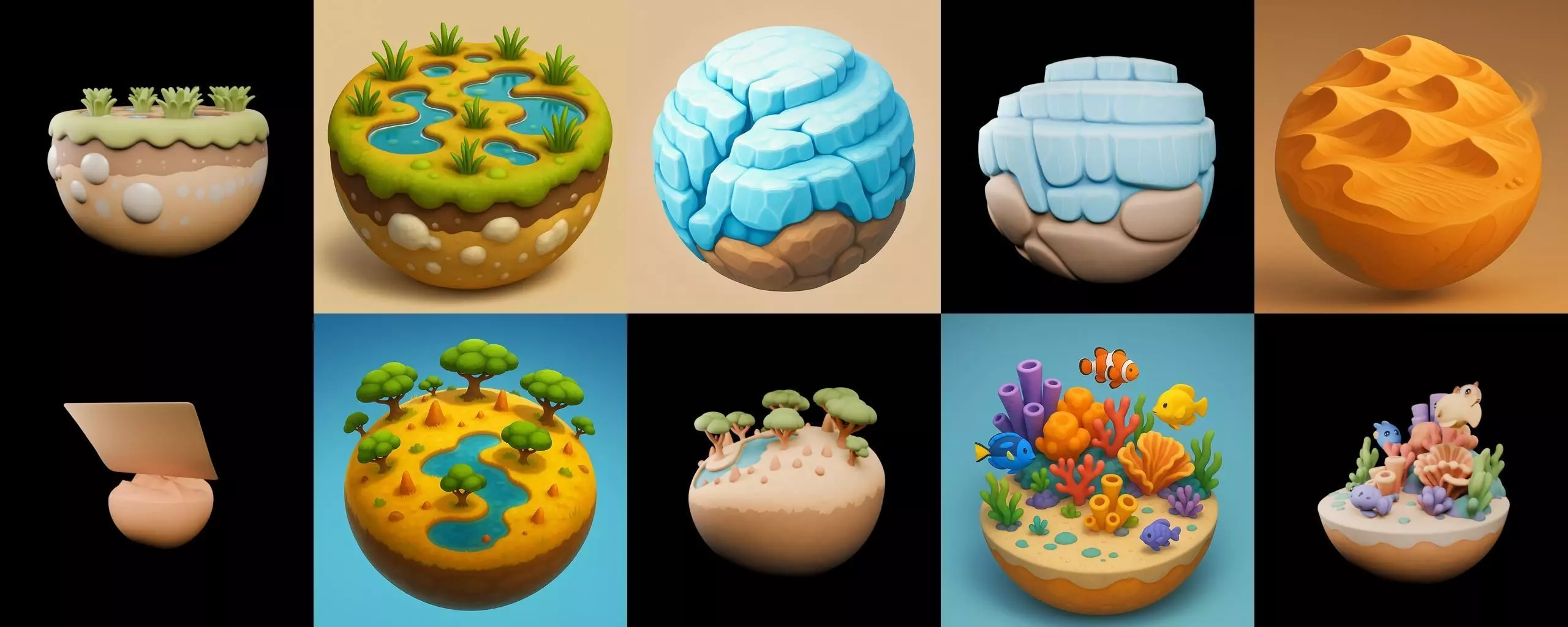 Second Earth bundle 4 pack 100 glb 3D model_15