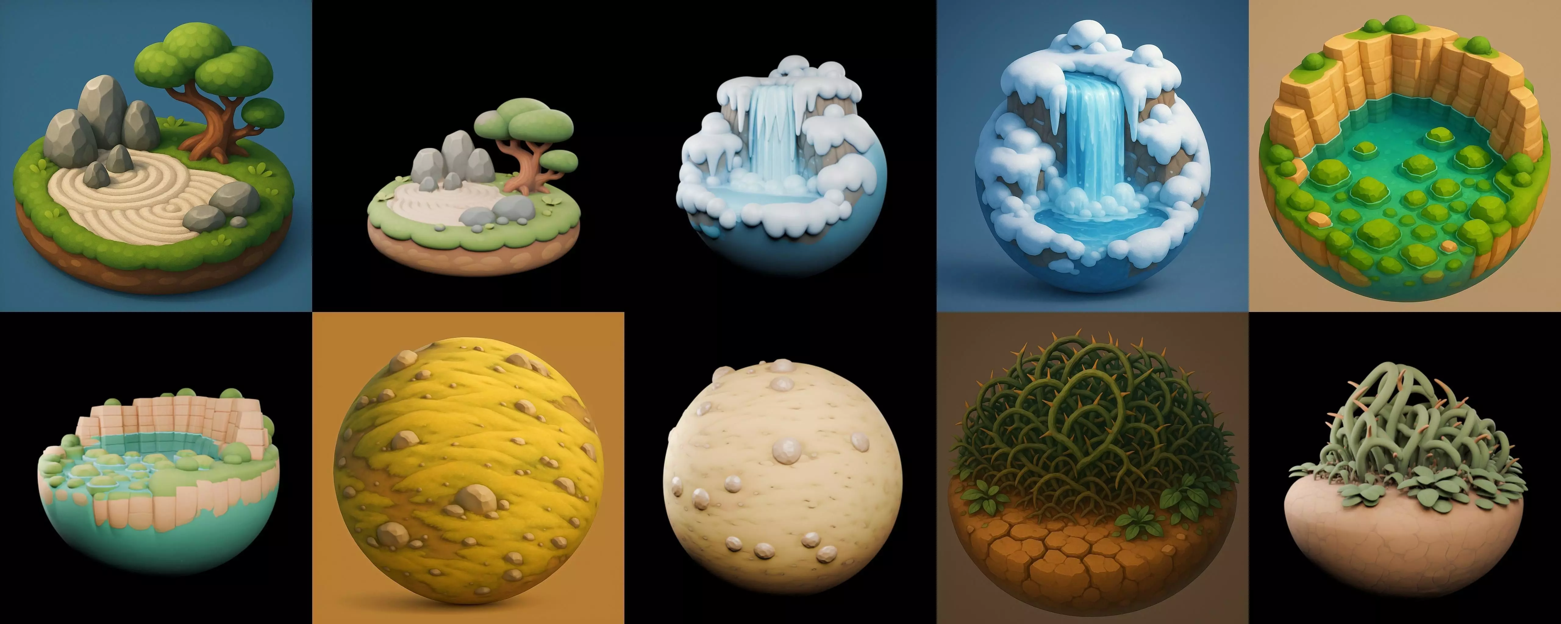 Second Earth bundle 4 pack 100 glb 3D model_3