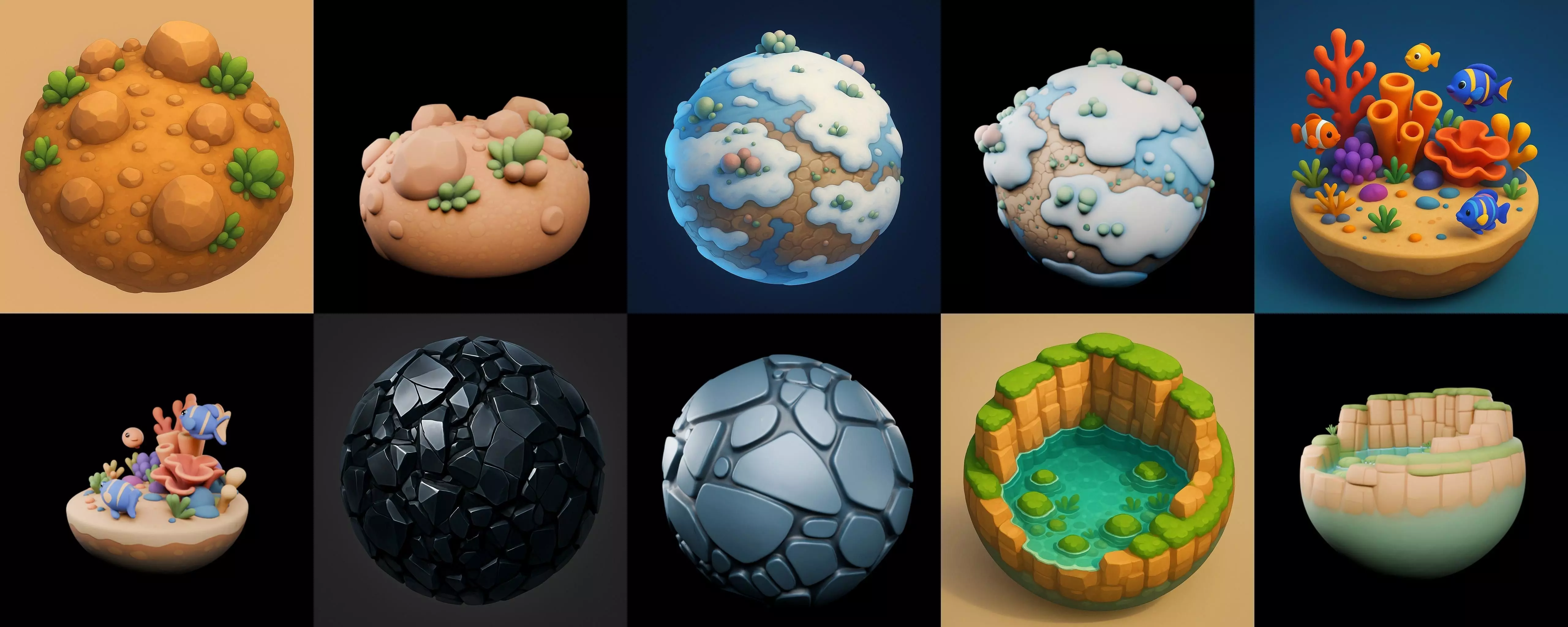 Second Earth bundle 4 pack 100 glb 3D model_1