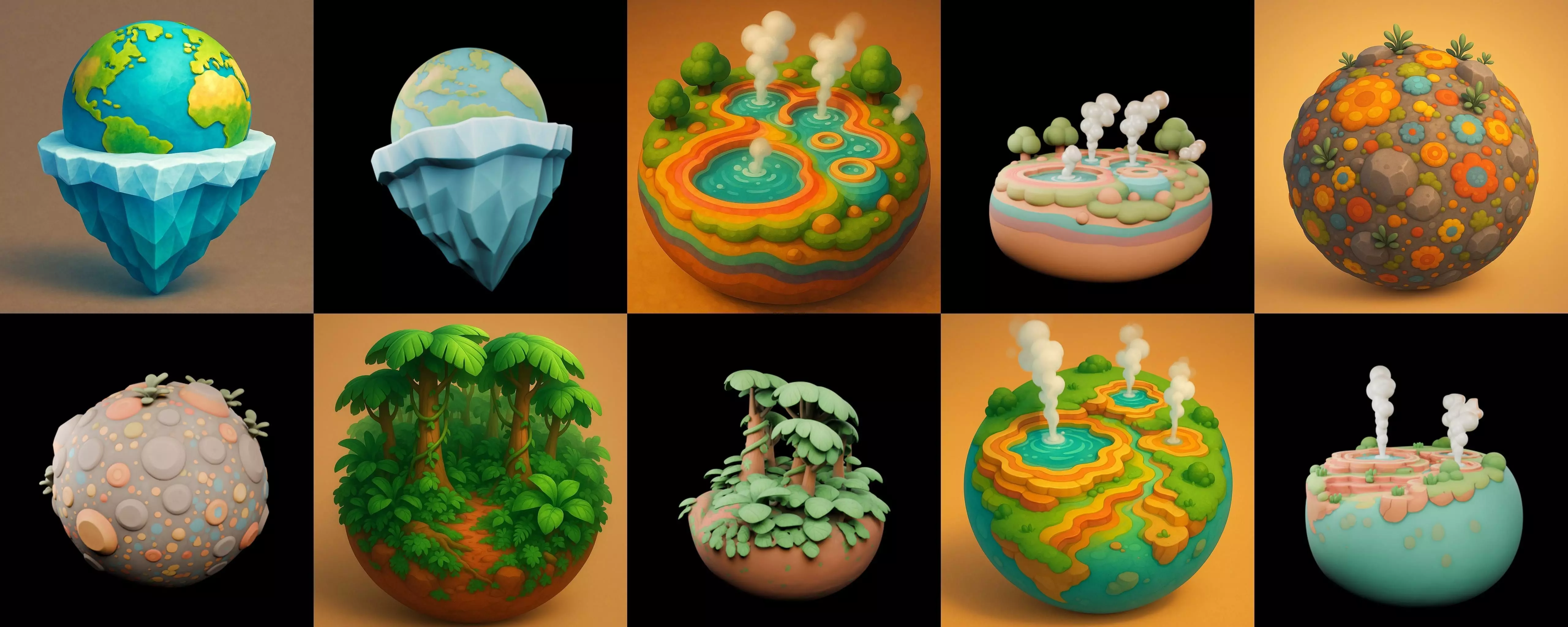 Second Earth bundle 4 pack 100 glb 3D model_9