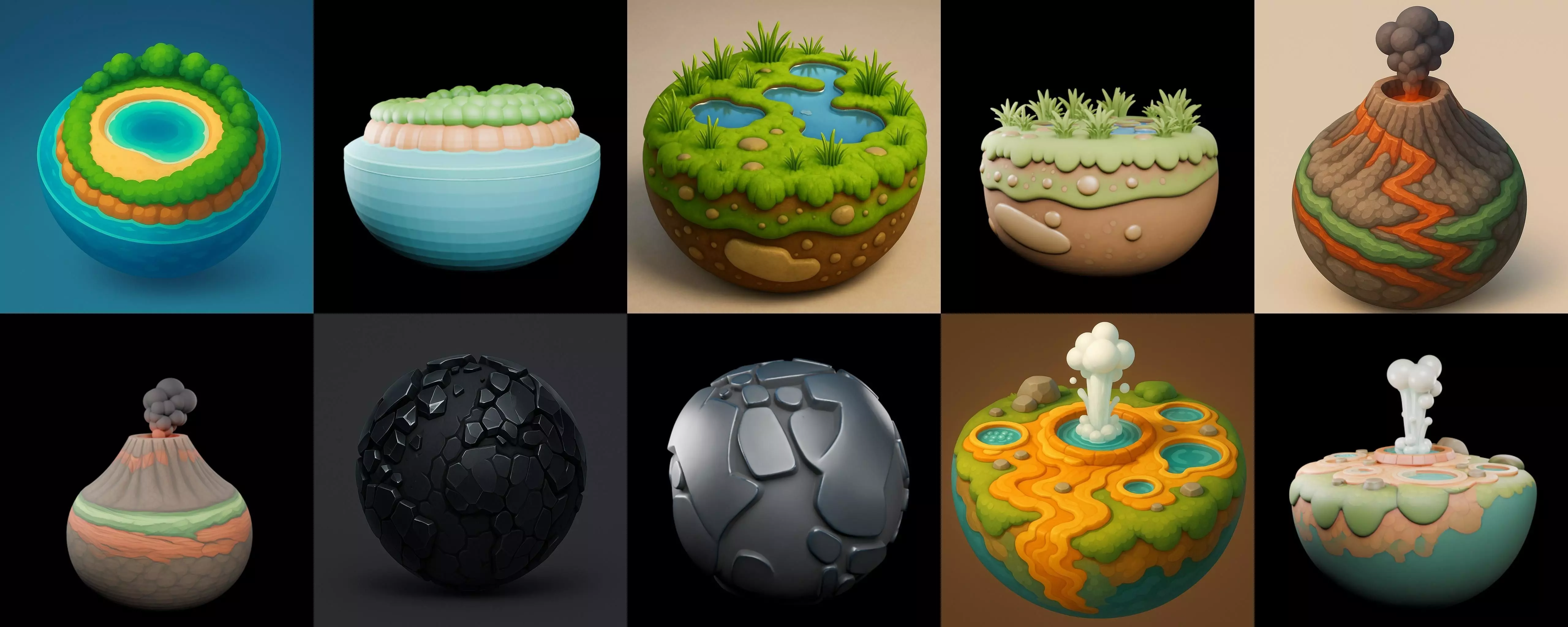 Second Earth bundle 4 pack 100 glb 3D model_14