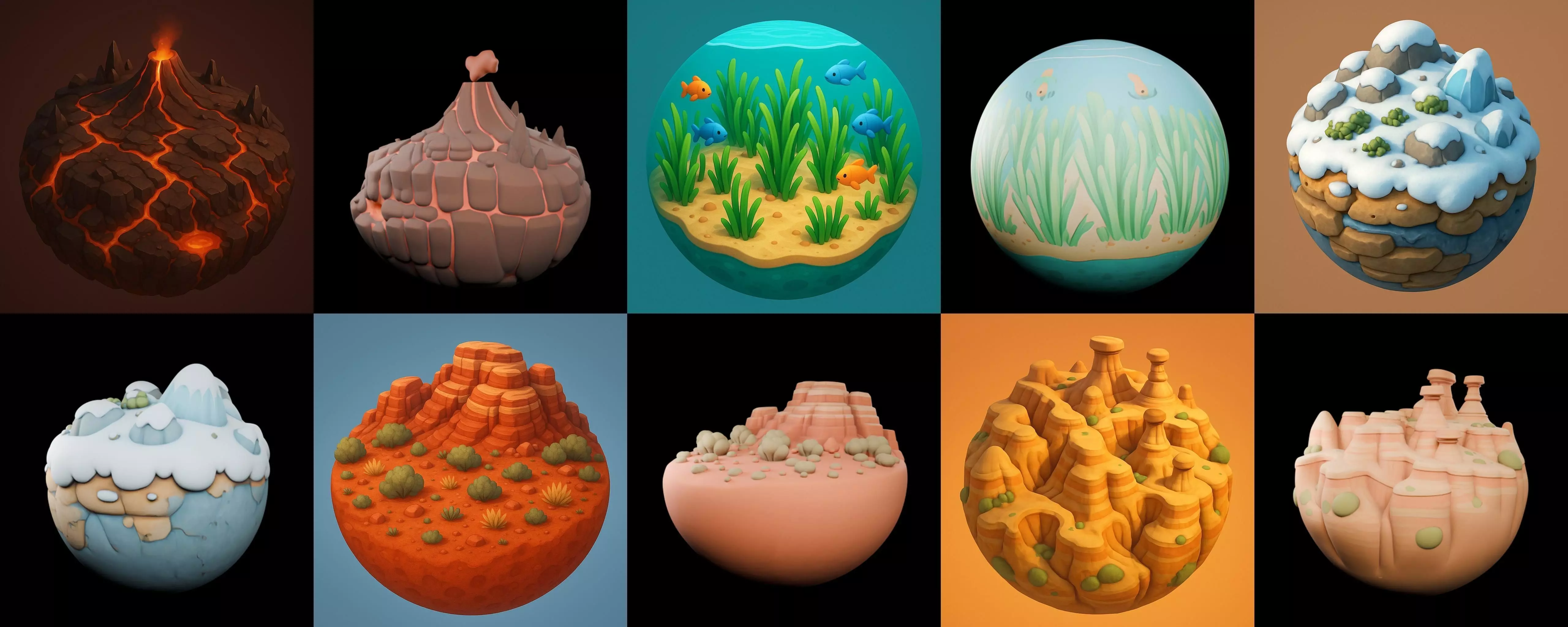 Second Earth bundle 4 pack 100 glb 3D model_12