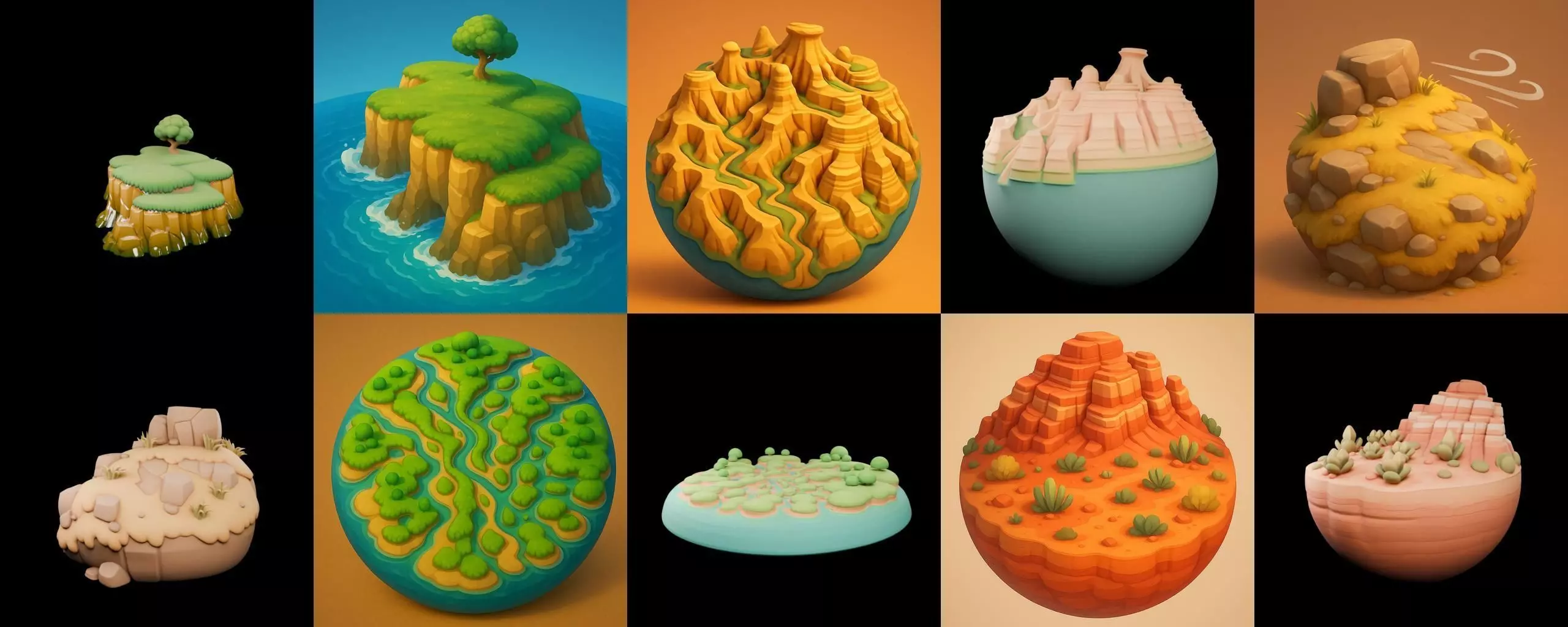 Second Earth bundle 4 pack 100 glb 3D model_4