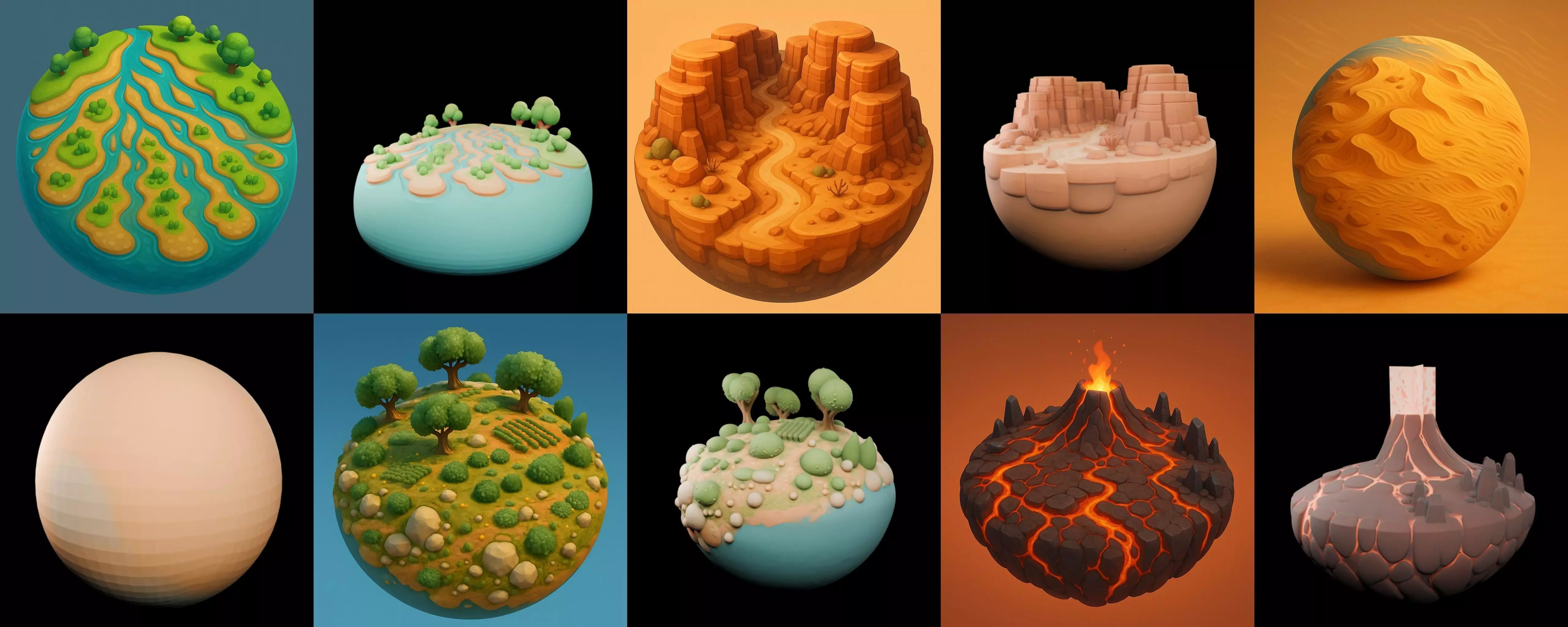 Second Earth bundle 4 pack 100 glb 3D model_10