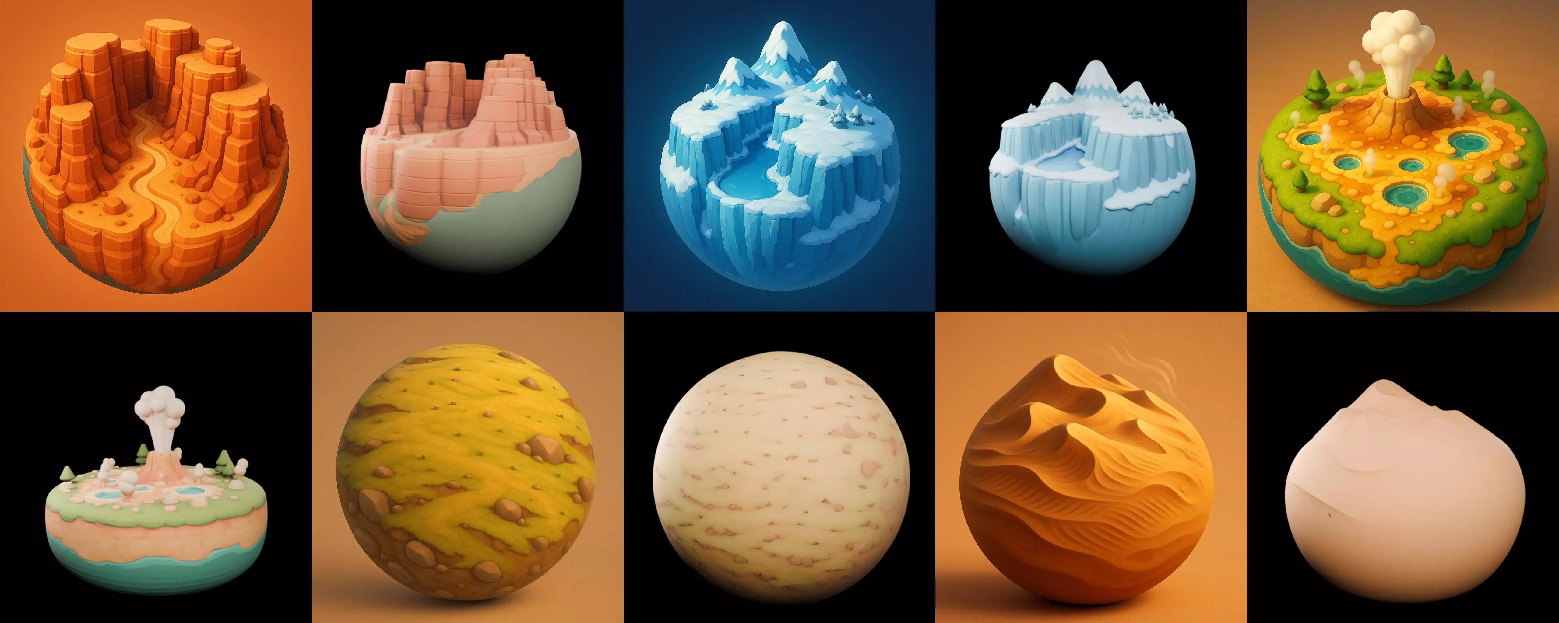 Second Earth bundle 4 pack 100 glb 3D model_8