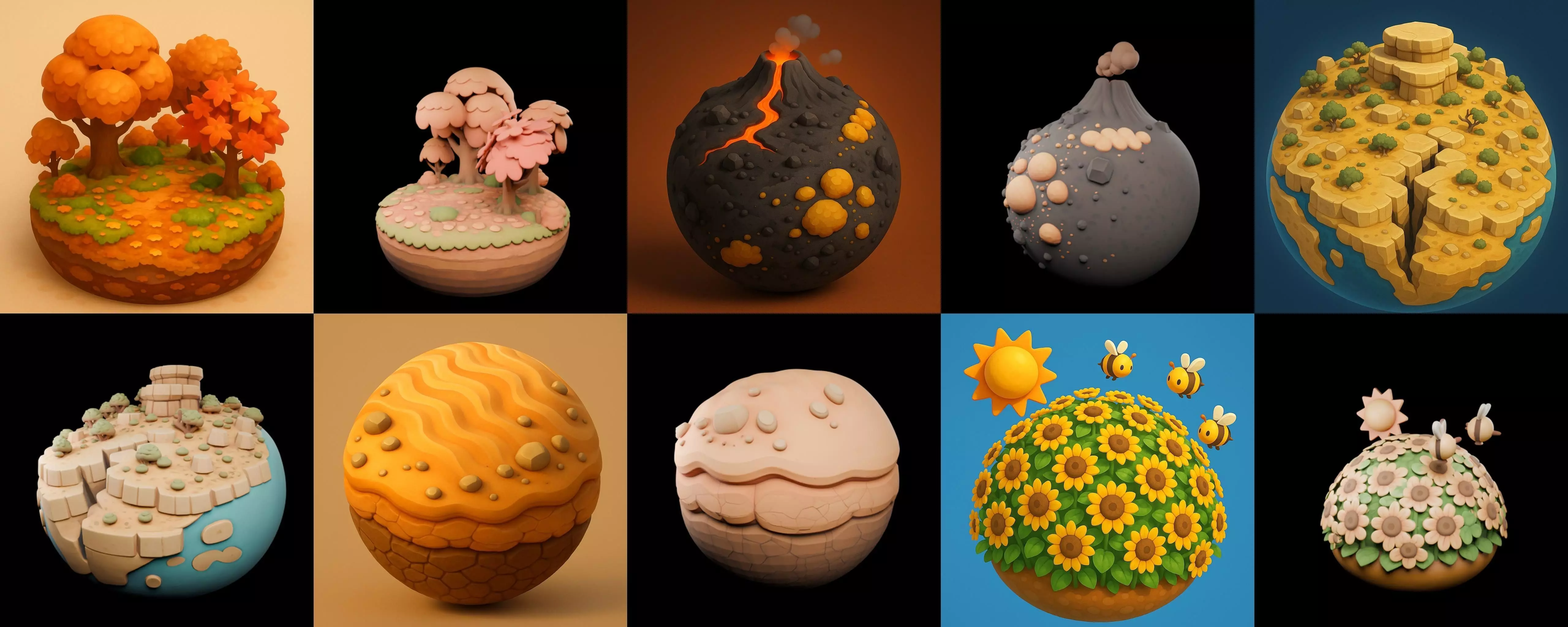 Second Earth bundle 4 pack 100 glb 3D model_5