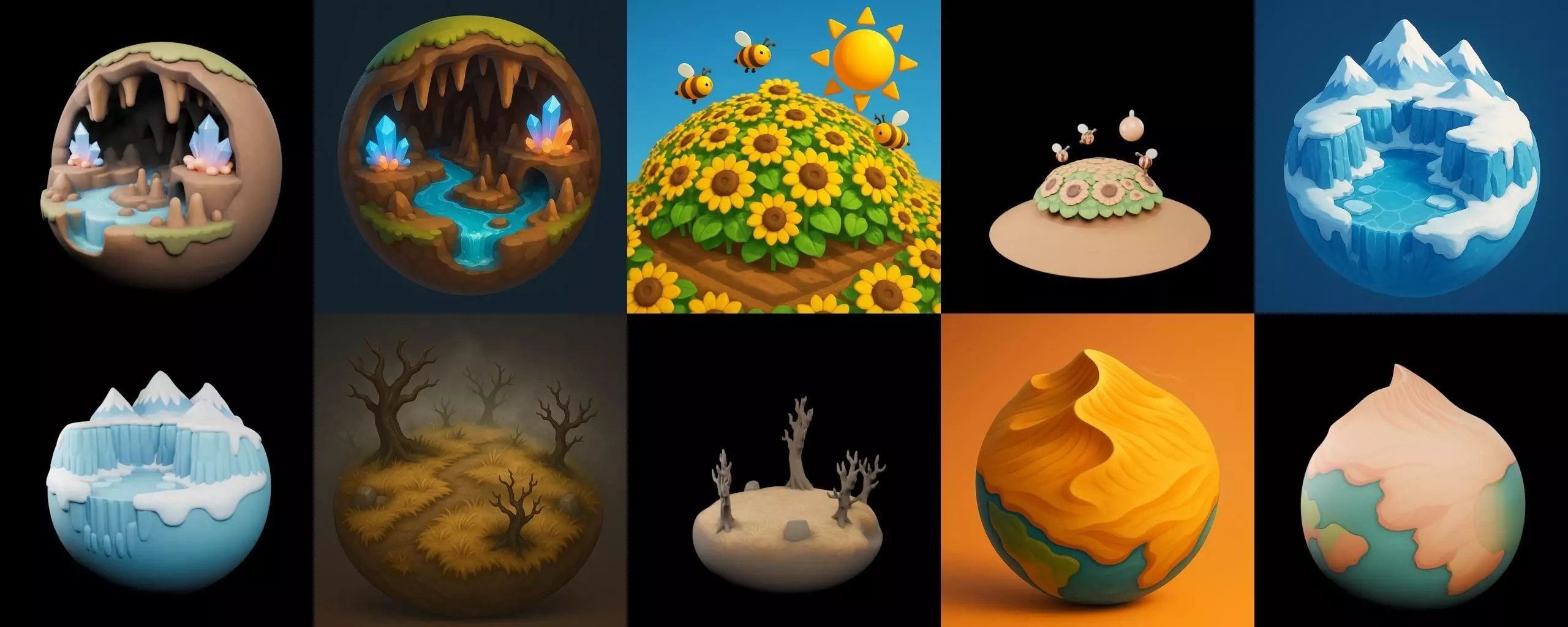 Second Earth bundle 3 pack 100 glb 3D model_7