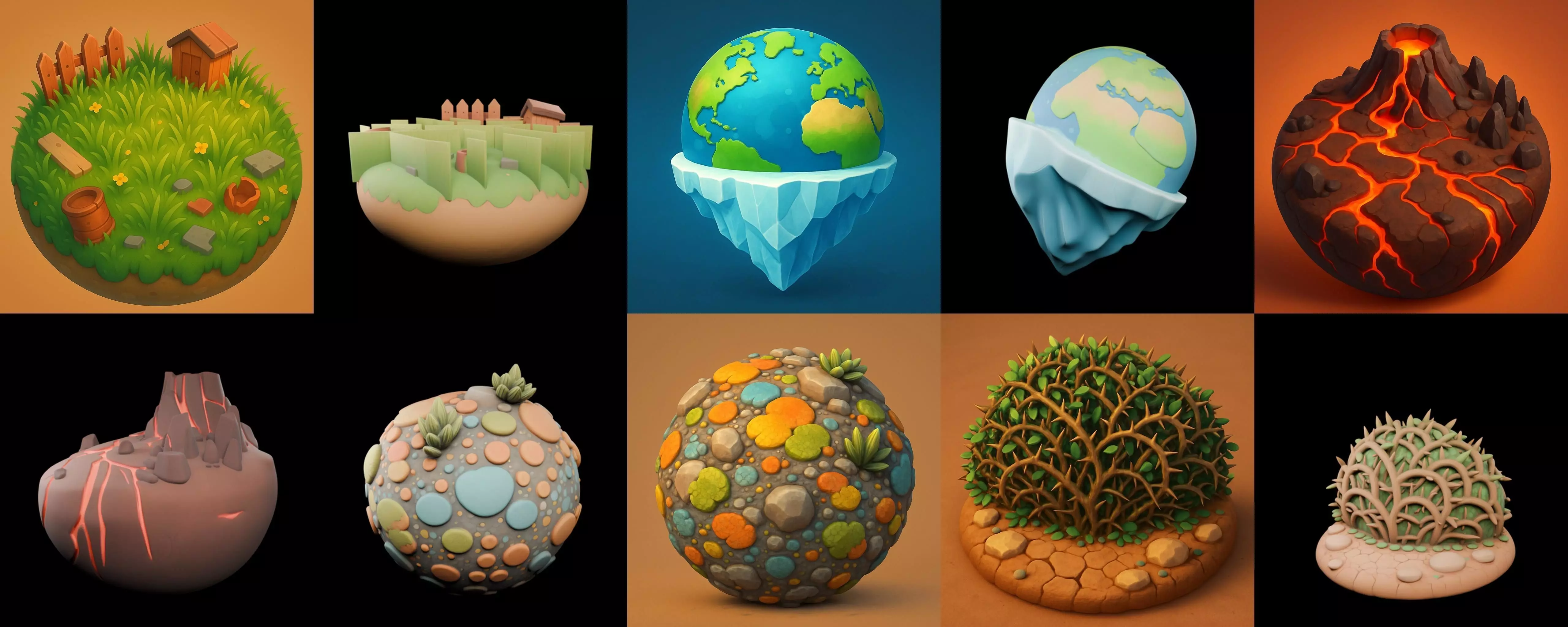 Second Earth bundle 3 pack 100 glb 3D model_8