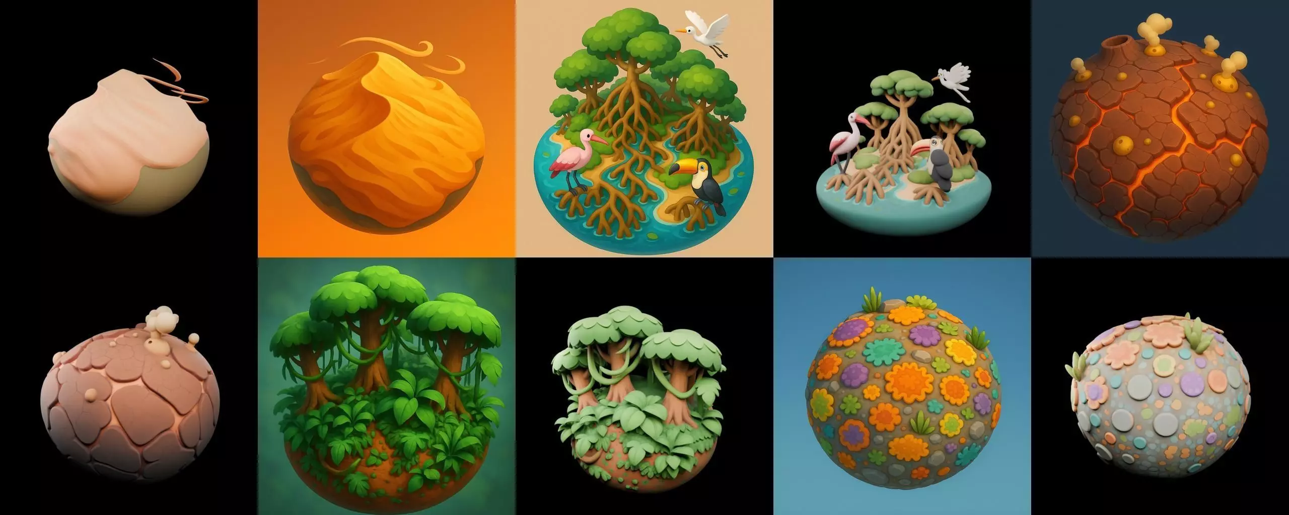 Second Earth bundle 3 pack 100 glb 3D model_14