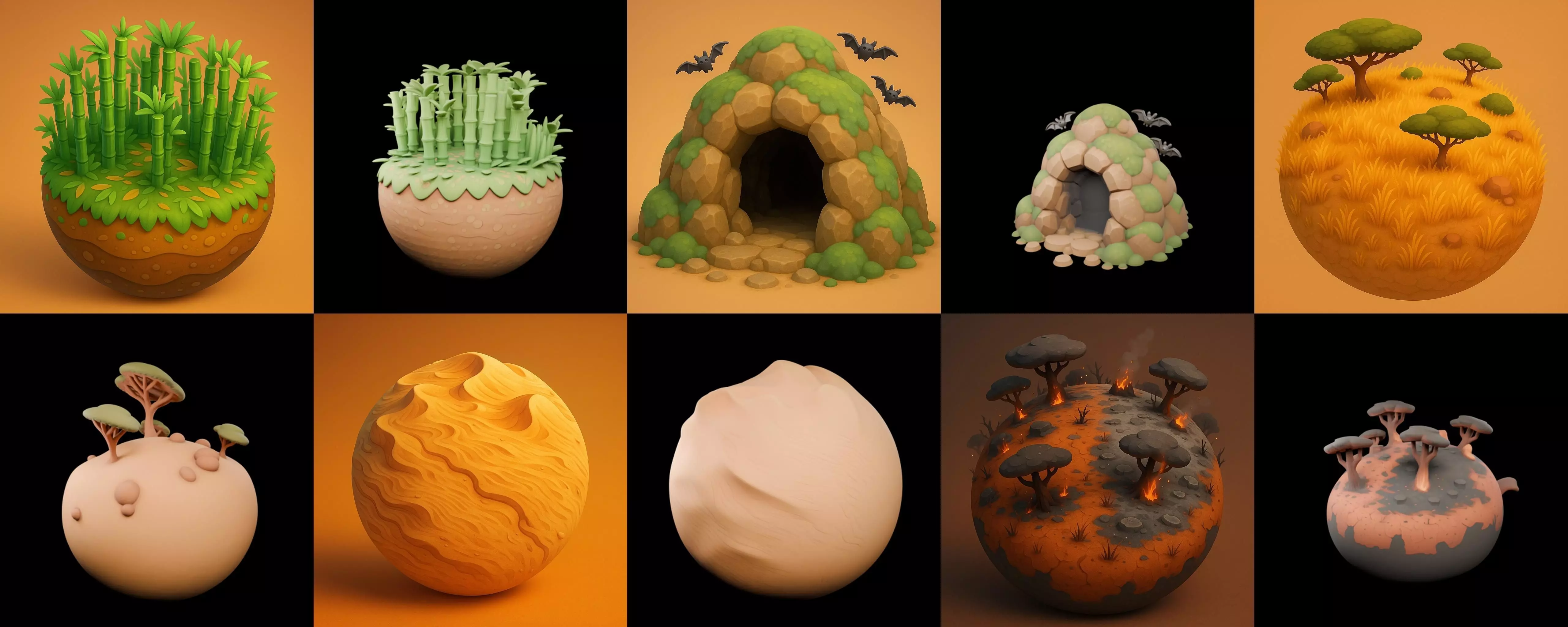 Second Earth bundle 3 pack 100 glb 3D model_16