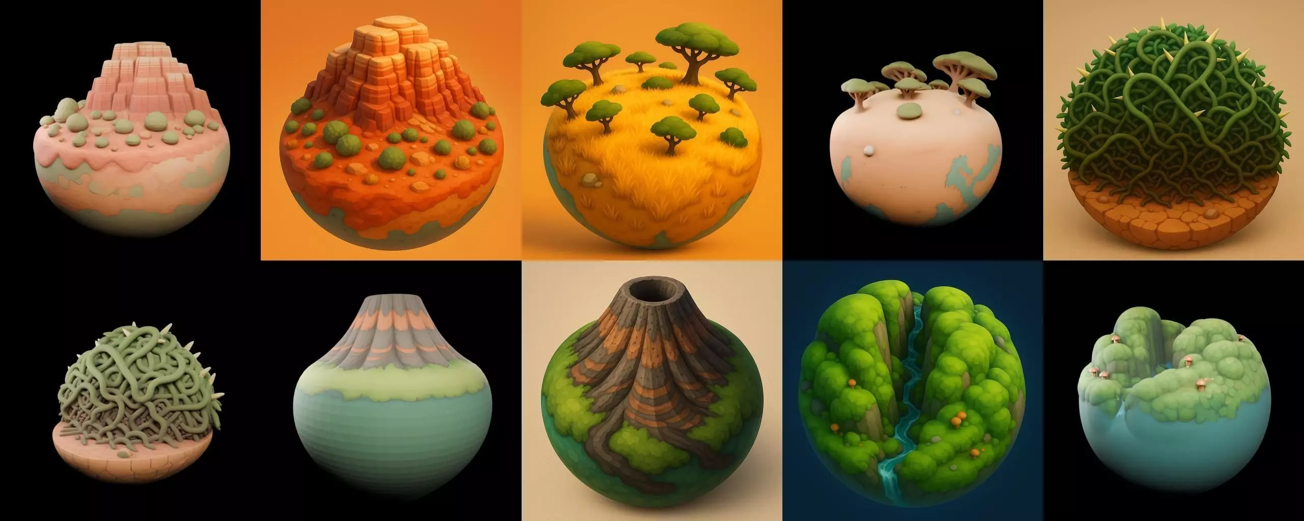 Second Earth bundle 3 pack 100 glb 3D model_18