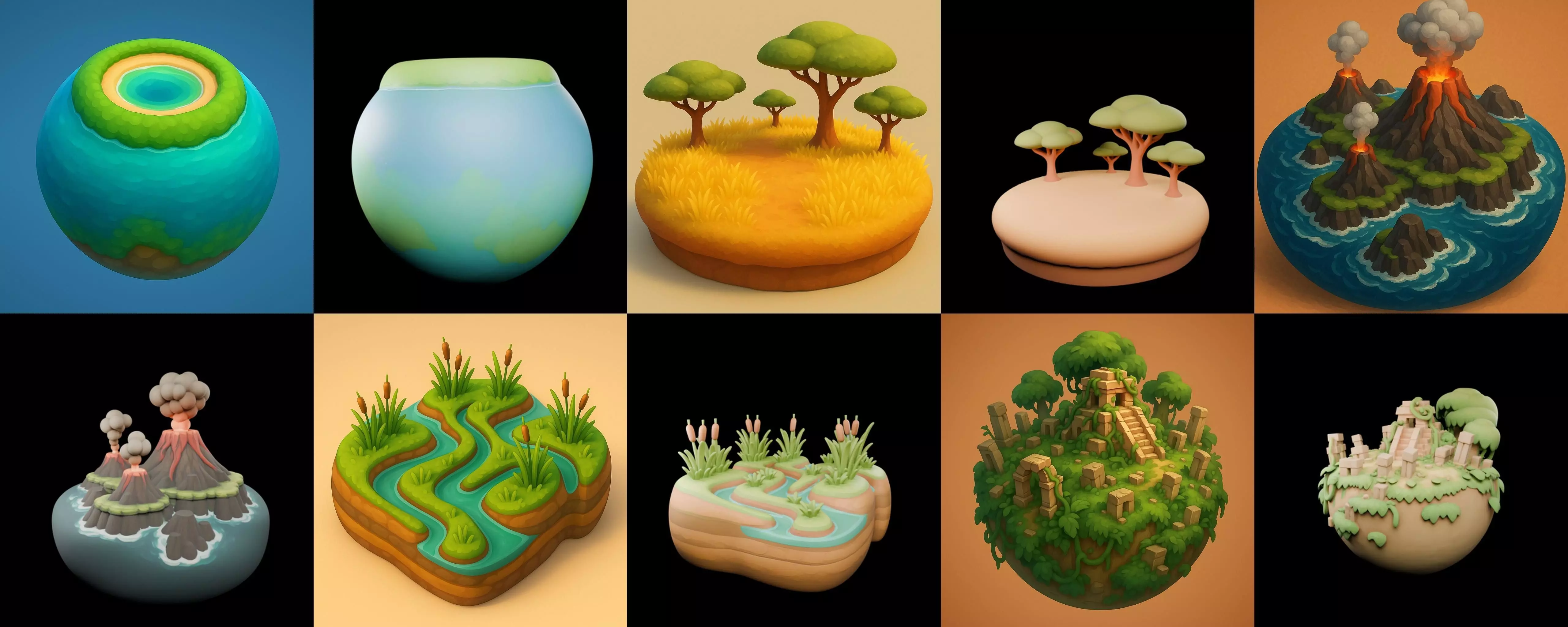 Second Earth bundle 3 pack 100 glb 3D model_15