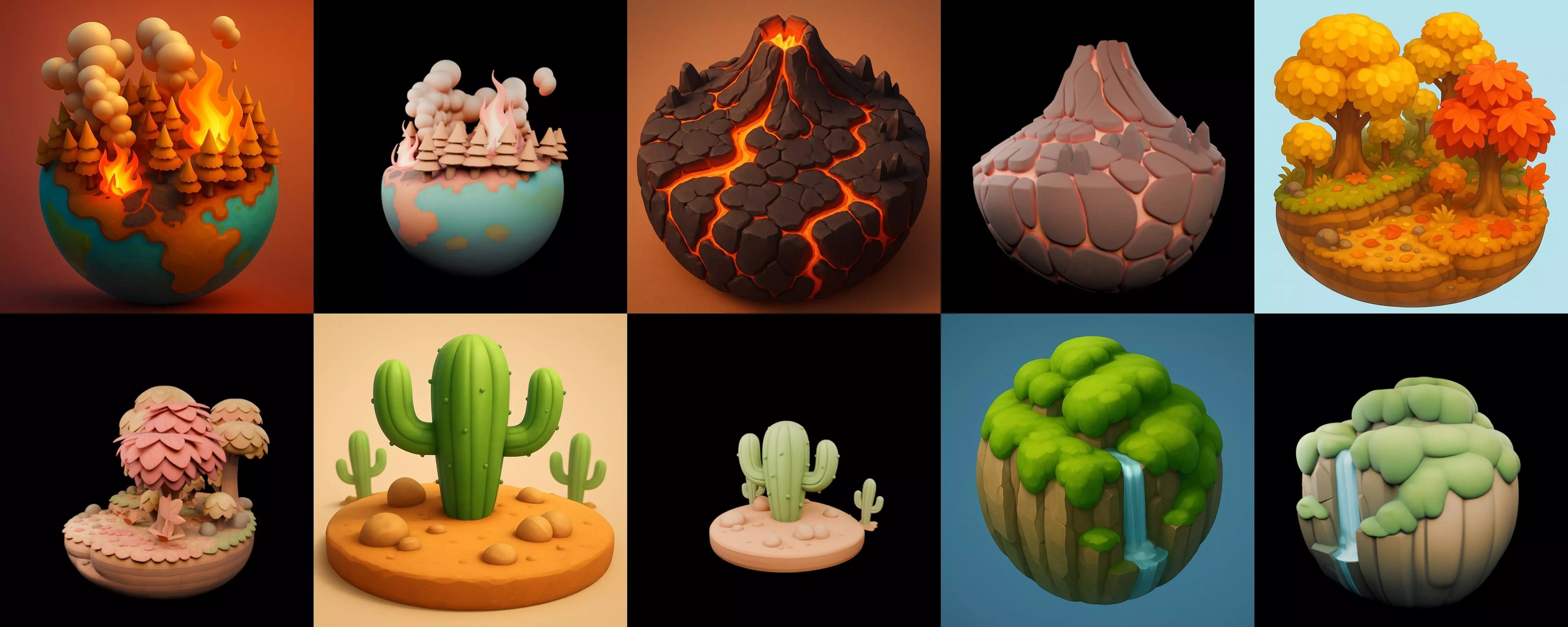 Second Earth bundle 3 pack 100 glb 3D model_10