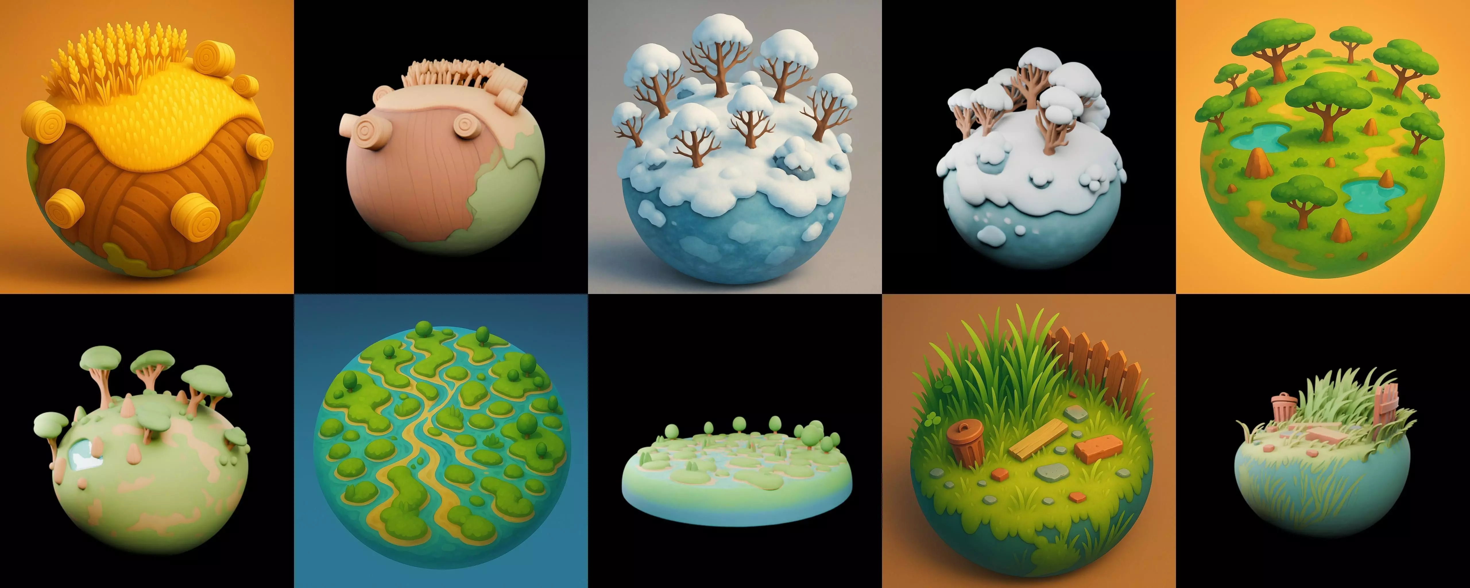 Second Earth bundle 3 pack 100 glb 3D model_6